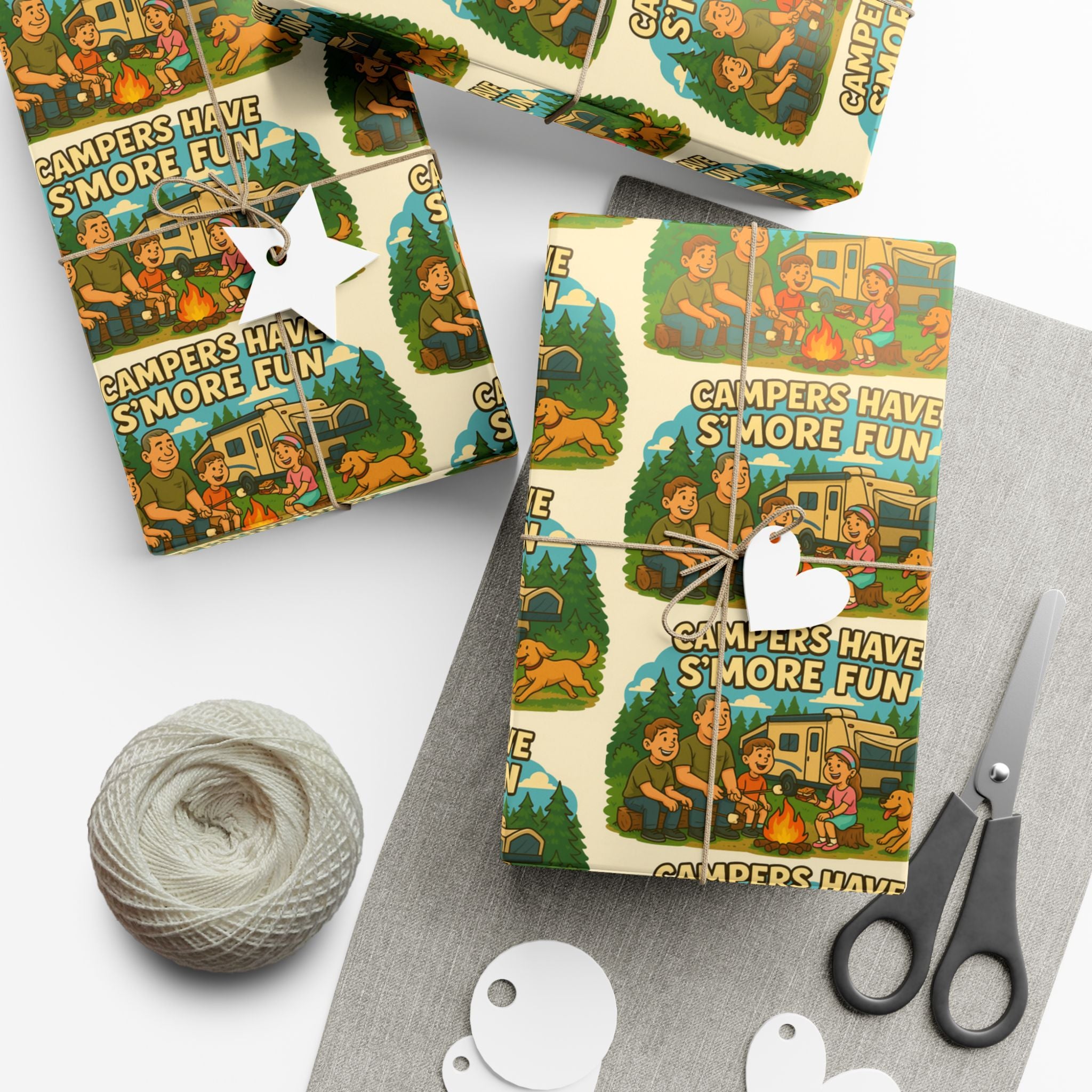 S'mores Camping Gift Wrap Paper
