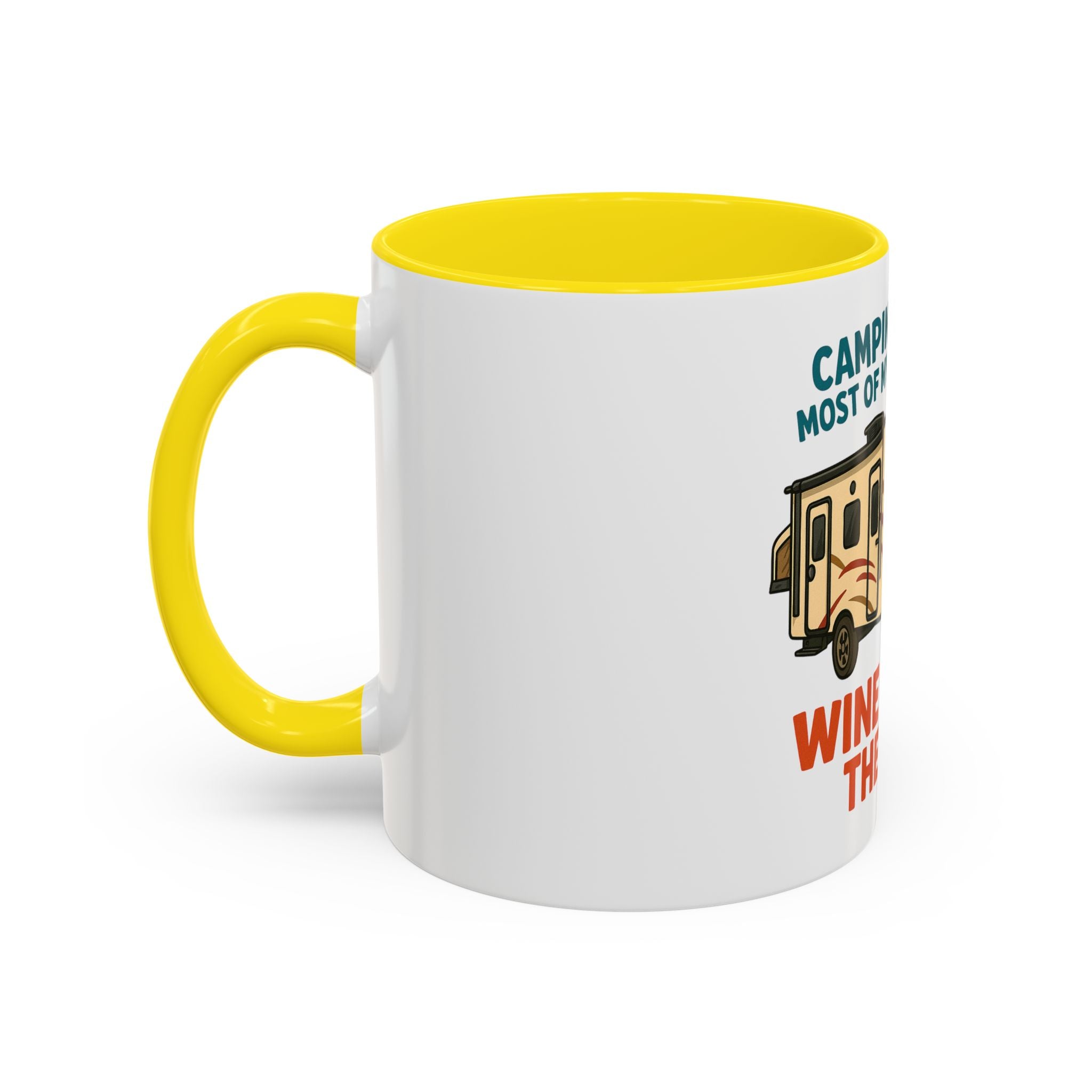 Camping Coffee Mug - Wine Solves the Rest - Fun Camper Mug for Nature Lovers, Gift for Adventurers, Travel Mug, Coffee Lover's Gift