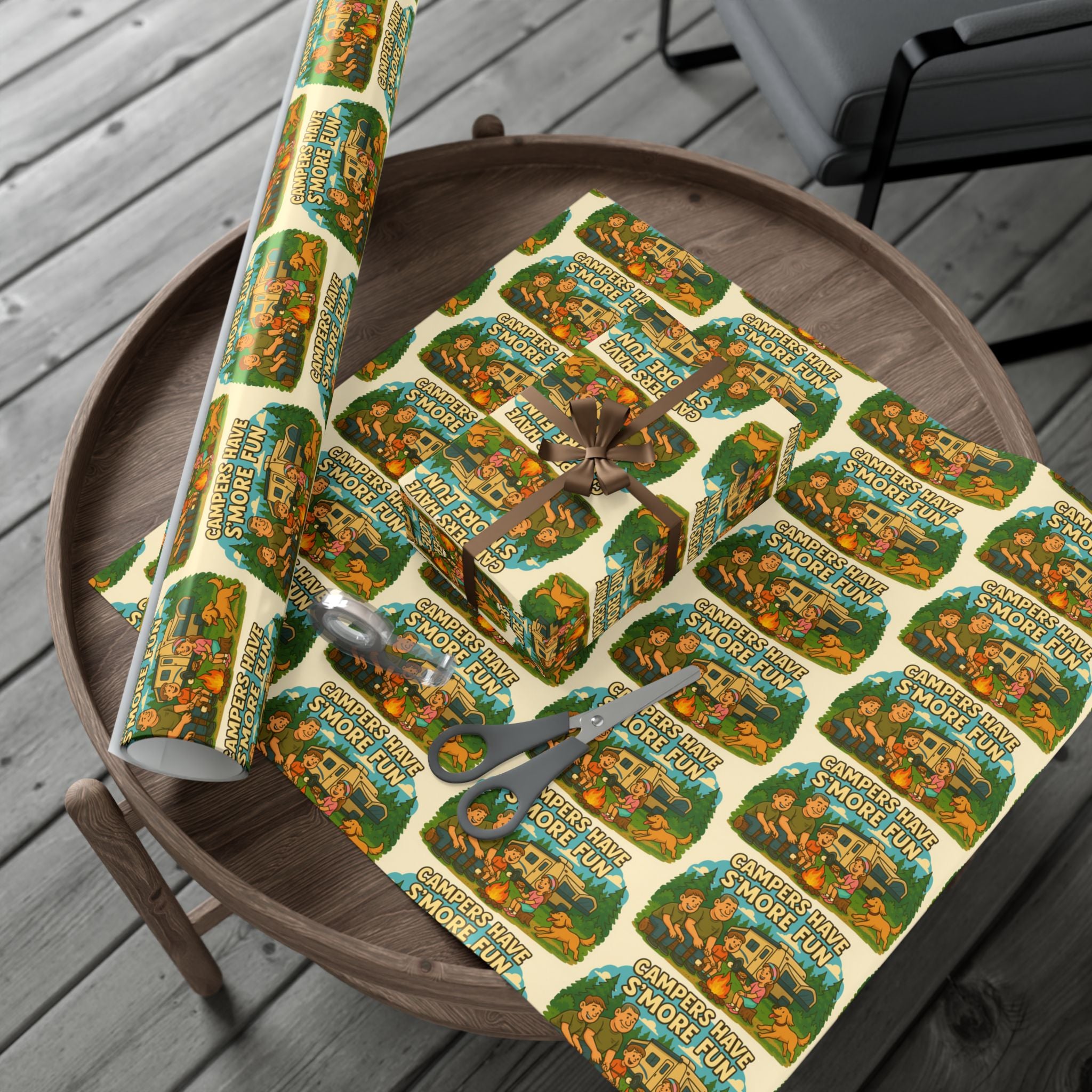 S'mores Camping Gift Wrap Paper