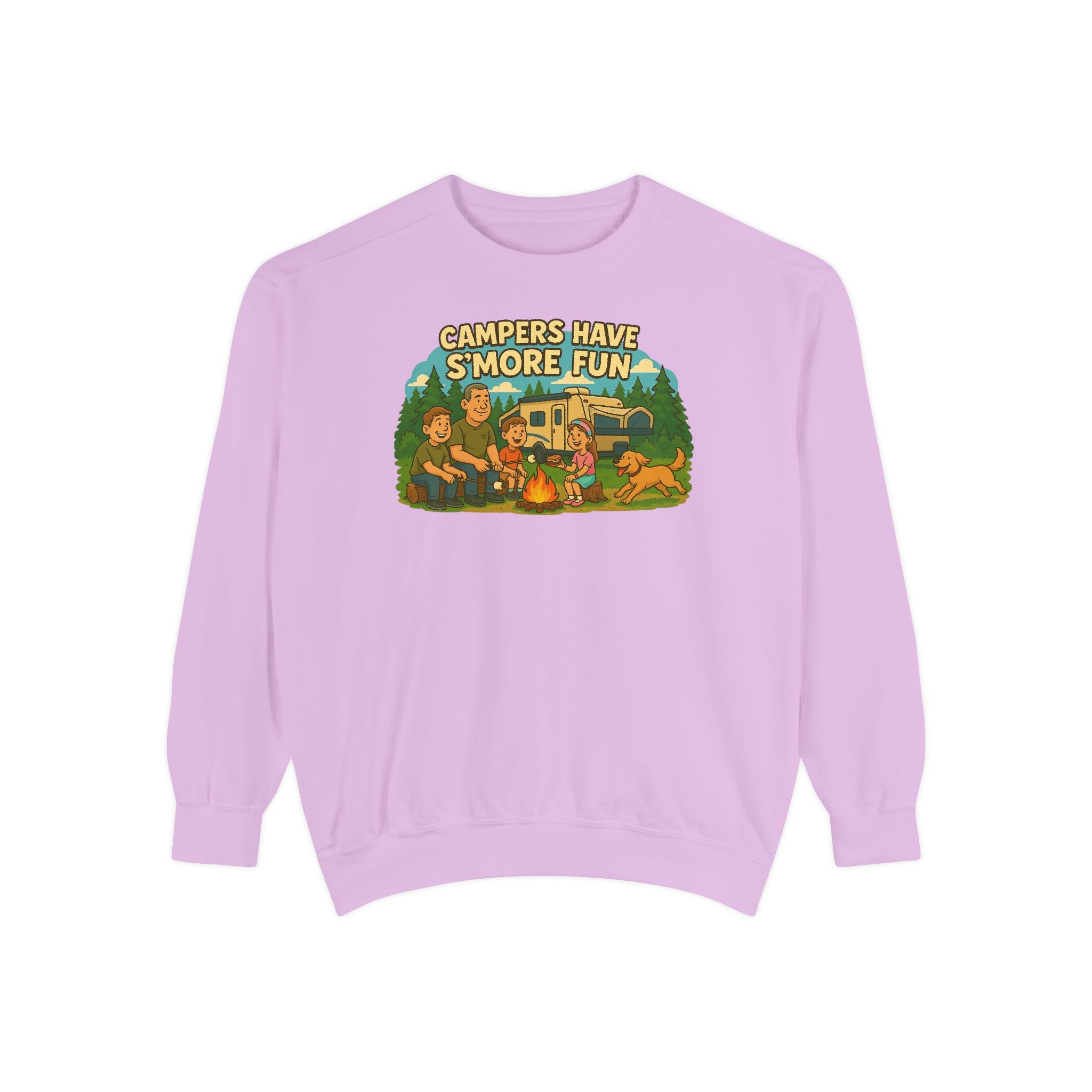 Camper Vibes Sweatshirt - Enjoy S'mores, Unisex Campfire Clothing, Perfect for Outdoor Adventures, Gift for Adventurers, Cozy Camping Attire
