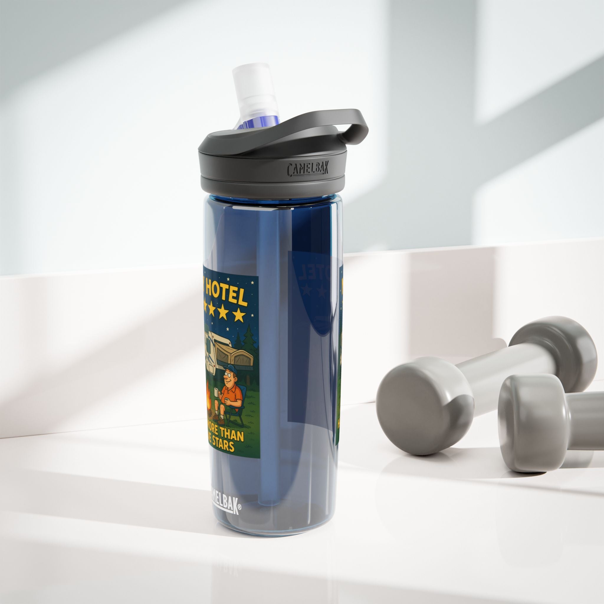 Camping Water Bottle with Inspirational Camping Quote, 20oz|25oz Camp Flask, Outdoor Gear, Travel Mug, Hiking Bottle, Adventure Gift