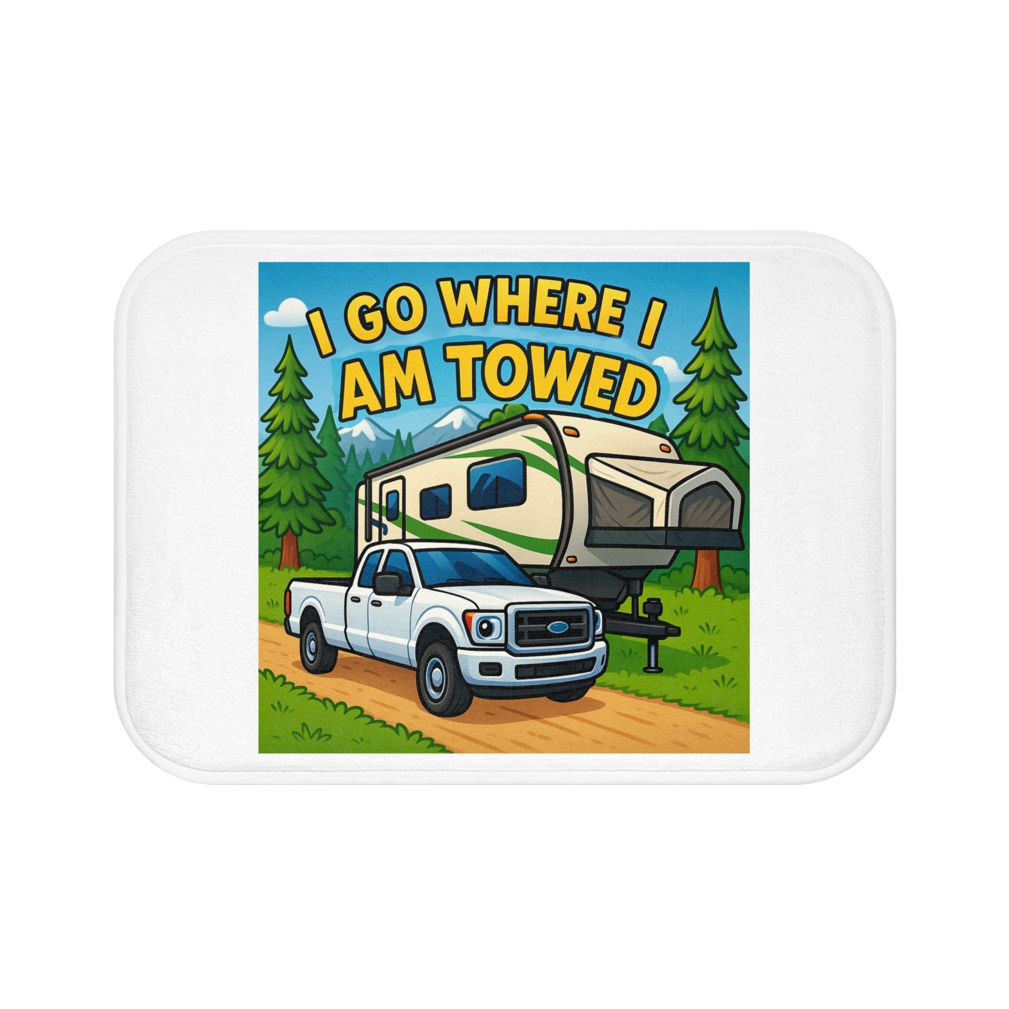 Adventure-Themed Bath Mat: Camper Vibes, RV Lover Gift, Bathroom Decor, Unique Housewarming Gift, Outdoor Enthusiast