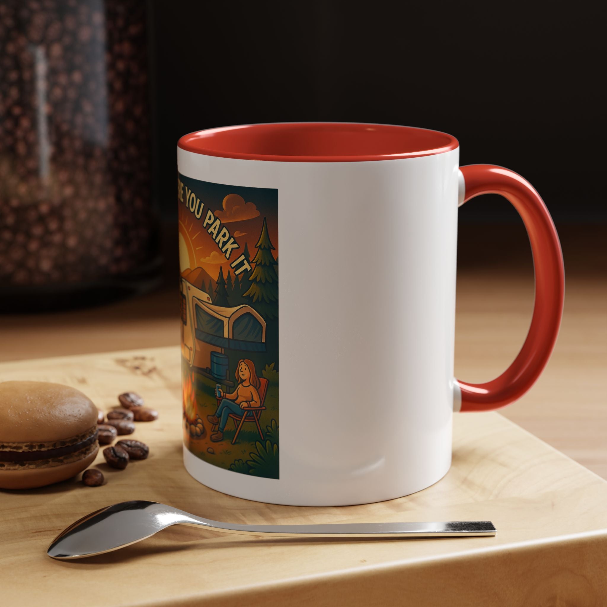 Camping Coffee Mug, Home is Where You Park It, RV Life Mug, Adventure Gift, Outdoor Enthusiast Drinkware