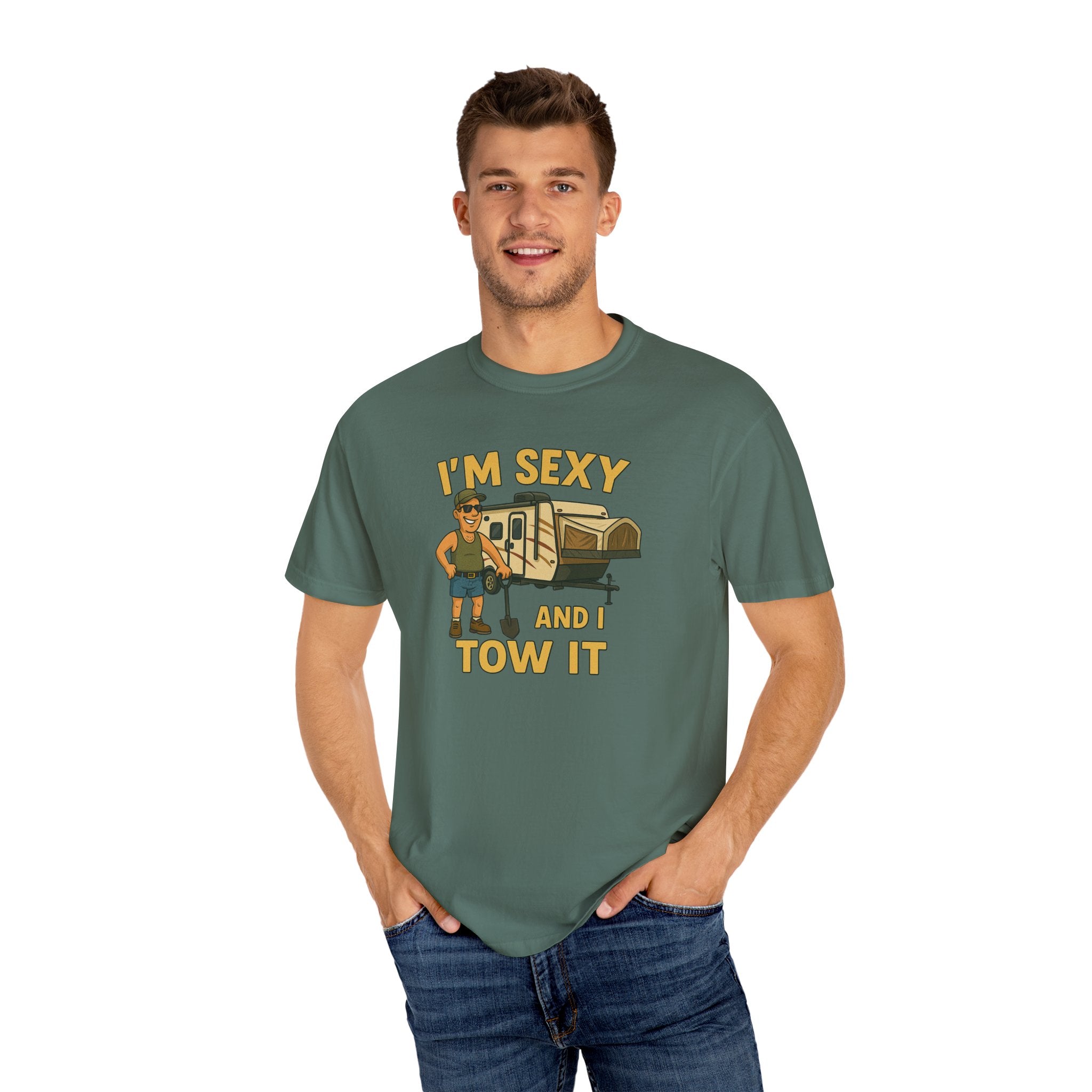 Playful Camping T-Shirt, I'm Sexy and I Tow It Tee, Unisex Outdoor Shirt, Funny Gift for RV Lovers, Travel T-Shirt, Casual Summer Wear