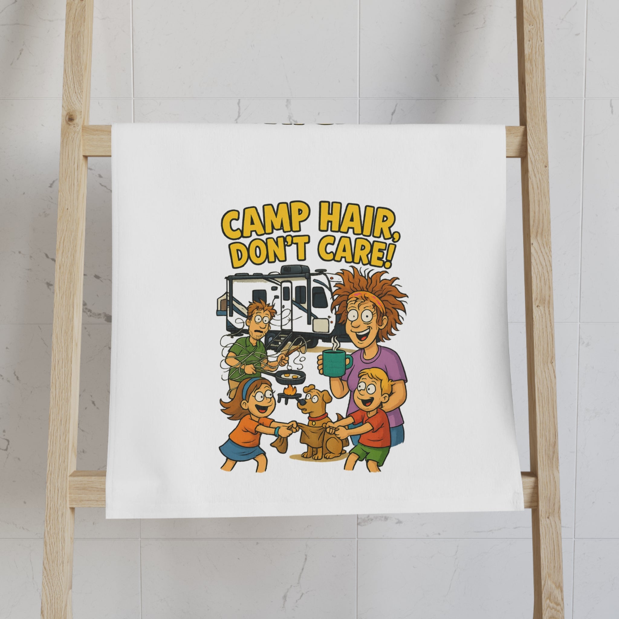 Camp Hair Don't Care Hand Towel | Fun Camping Decor, Gift for Camp Lovers, Kids Room Accessory, Funny Kitchen Towel, Outdoor Adventure [...]