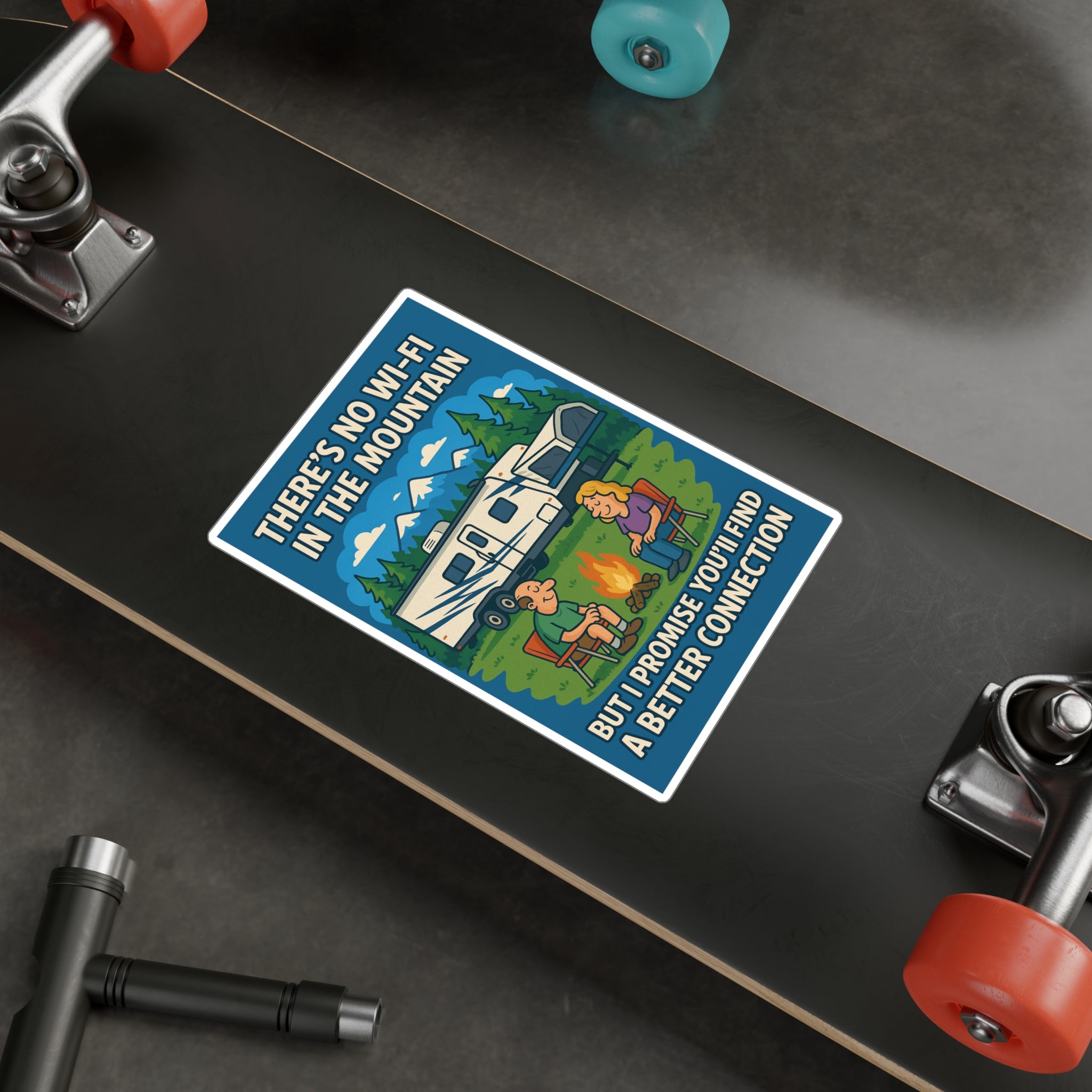 Camping Kiss-Cut Vinyl Decal, Outdoor Adventure Sticker, RV Life Decor, Nature Lover Gift, Fun Campfire Quote