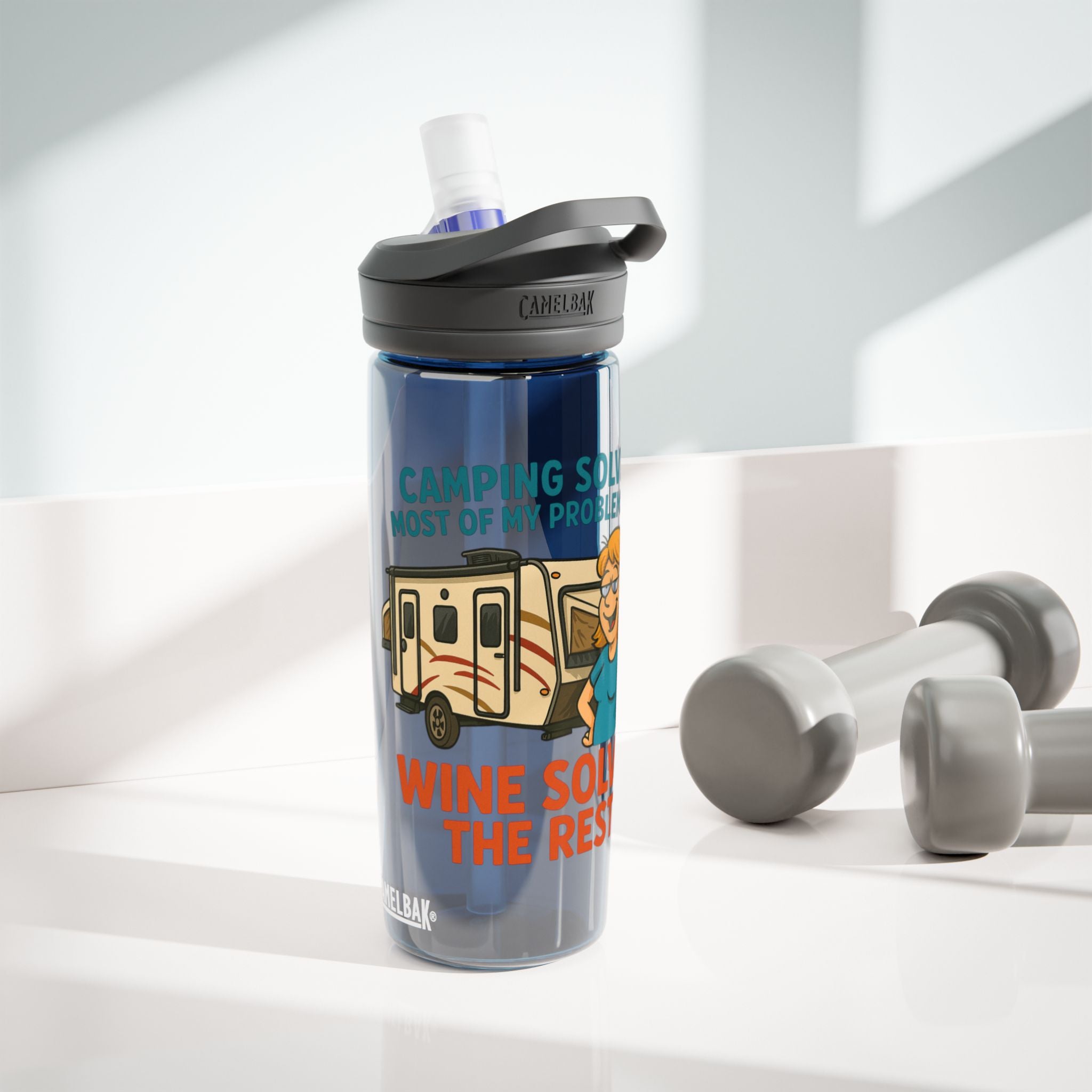 Camping Water Bottle with Fun Quote | Travel Mug, Outdoor Gear, Gift for Campers, Hydration Bottle, Adventure Accessory