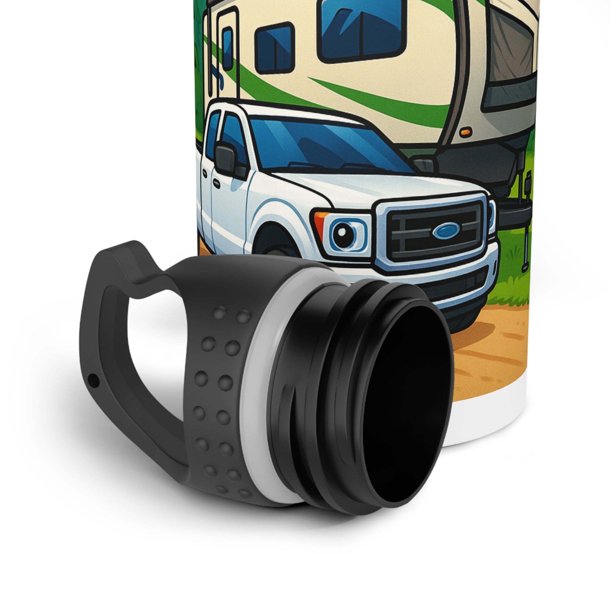 Adventure RV Stainless Steel Water Bottle, Travel Mug for Camping, Outdoor Enthusiasts, Go Where I'm Towed, Perfect Gift for Road Trips