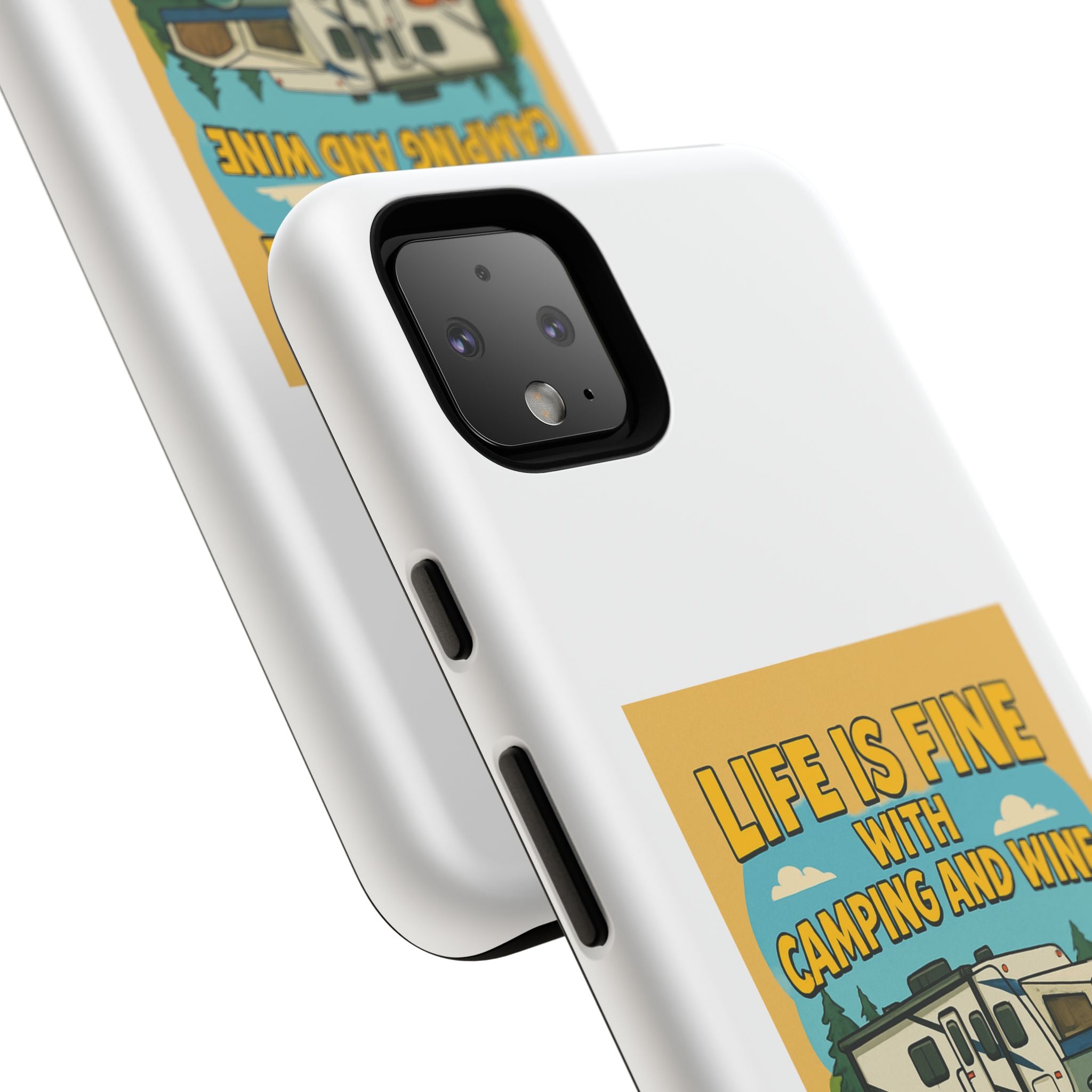 Camping & Wine Phone Case, Outdoor Adventure Accessory, Fun Gift for Campers, Summer Travel Essential, RV Lover Present