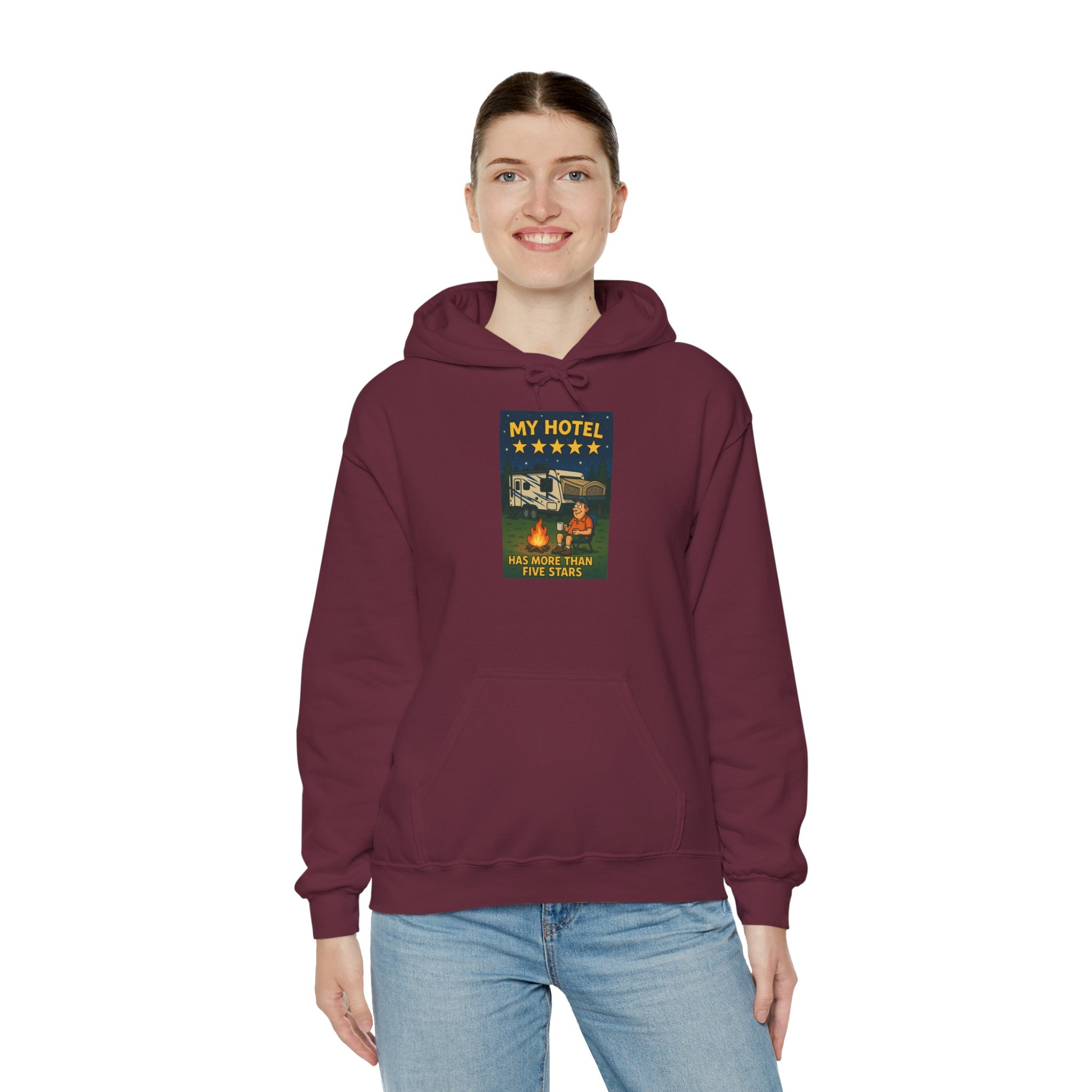Cozy Camping Hoodie - My Hotel, Outdoor Adventure Apparel, Travel Gift, Nature Lovers Sweatshirt, Camping Gear