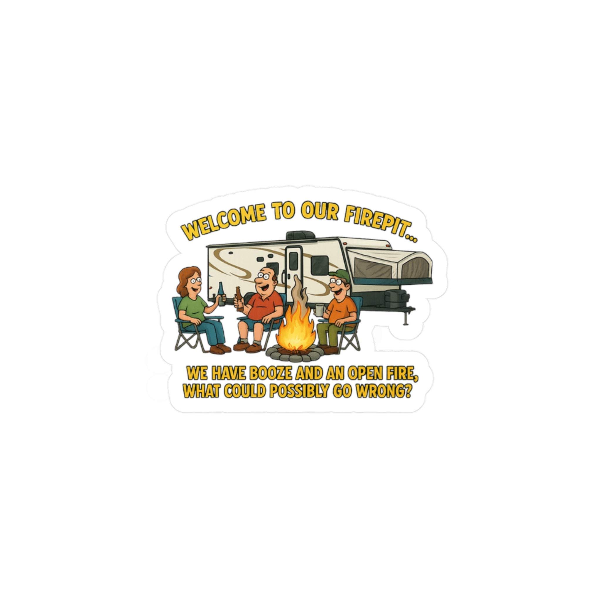Cozy Campfire Vinyl Decal - Perfect for Outdoor Lovers, Stickers for Campers, Home Decor, Fun Gifts, Festivals