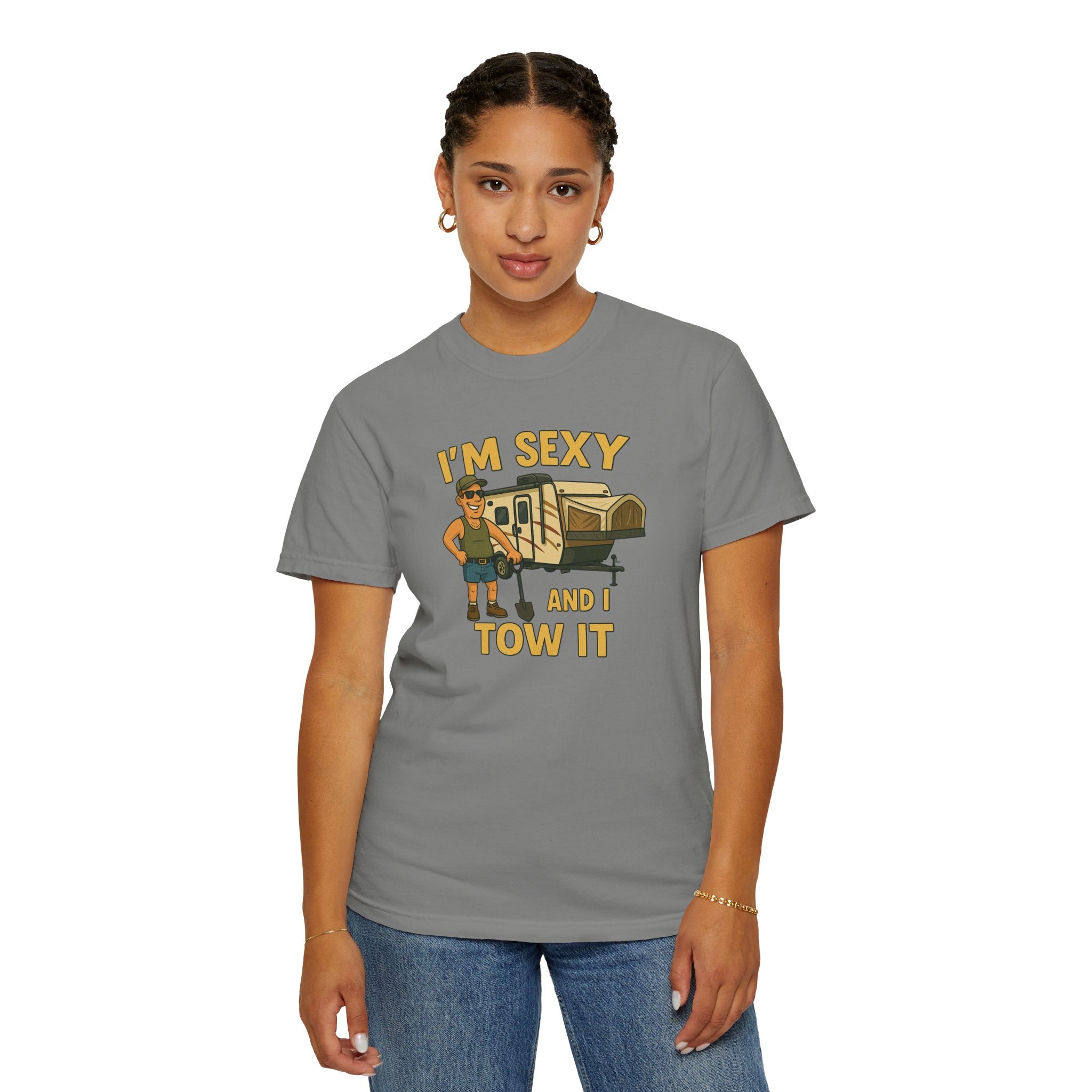 Playful Camping T-Shirt, I'm Sexy and I Tow It Tee, Unisex Outdoor Shirt, Funny Gift for RV Lovers, Travel T-Shirt, Casual Summer Wear