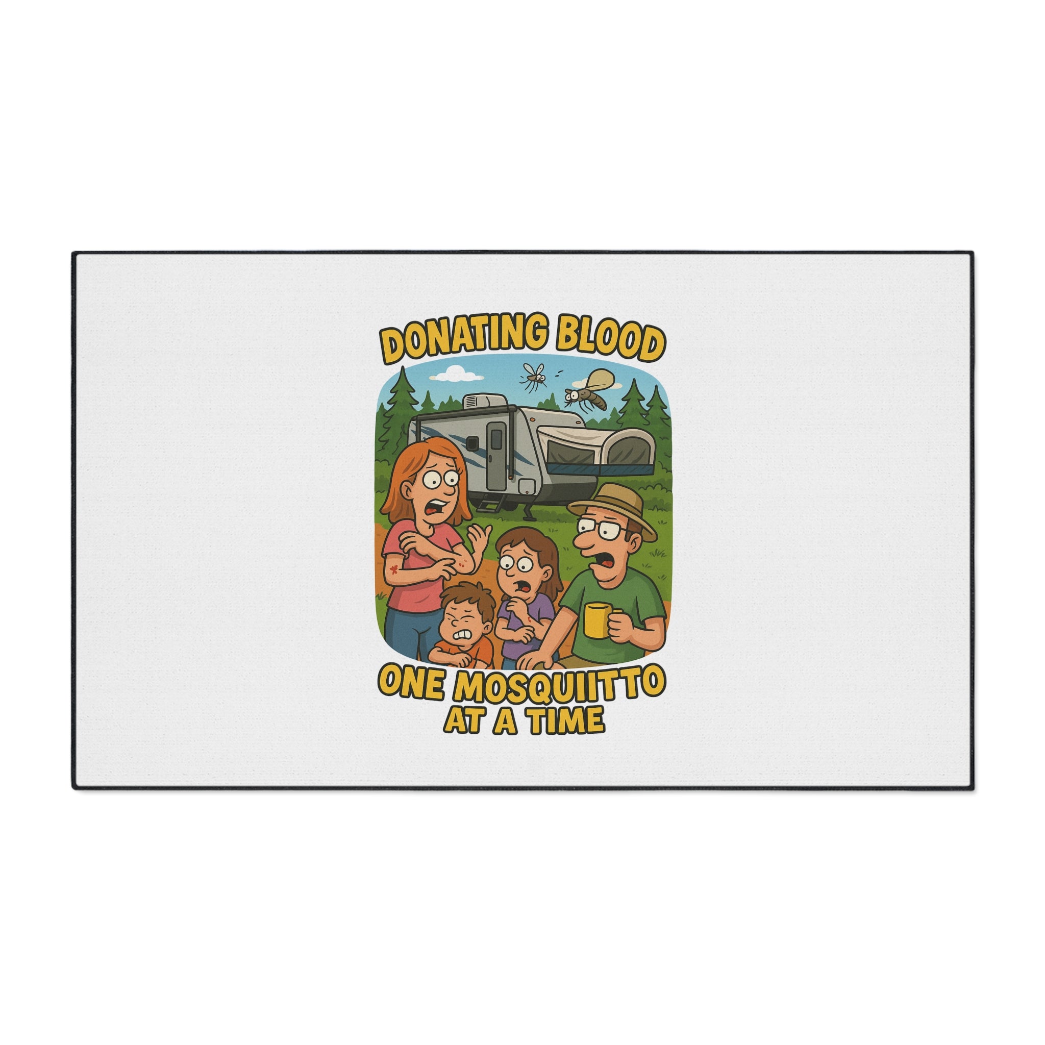 Retro Themed Heavy Duty Floor Mat - 'Donating Blood One Mosquito at a Time', Home Decor, Outdoor Rug, Kitchen Mat, Fun Gift, Camping [...]