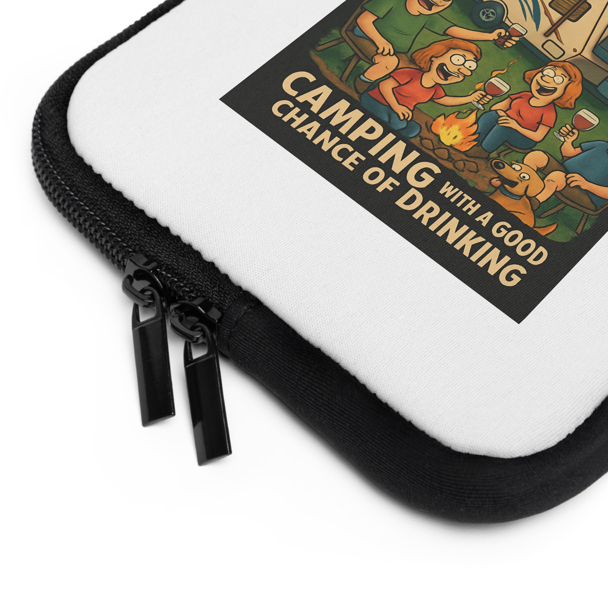 Camping Vibes Laptop Sleeve - Weekend Forecast: Camping with a Good Chance of Drinking | Gifts for Campers, Nature Lovers, Tech Accessory