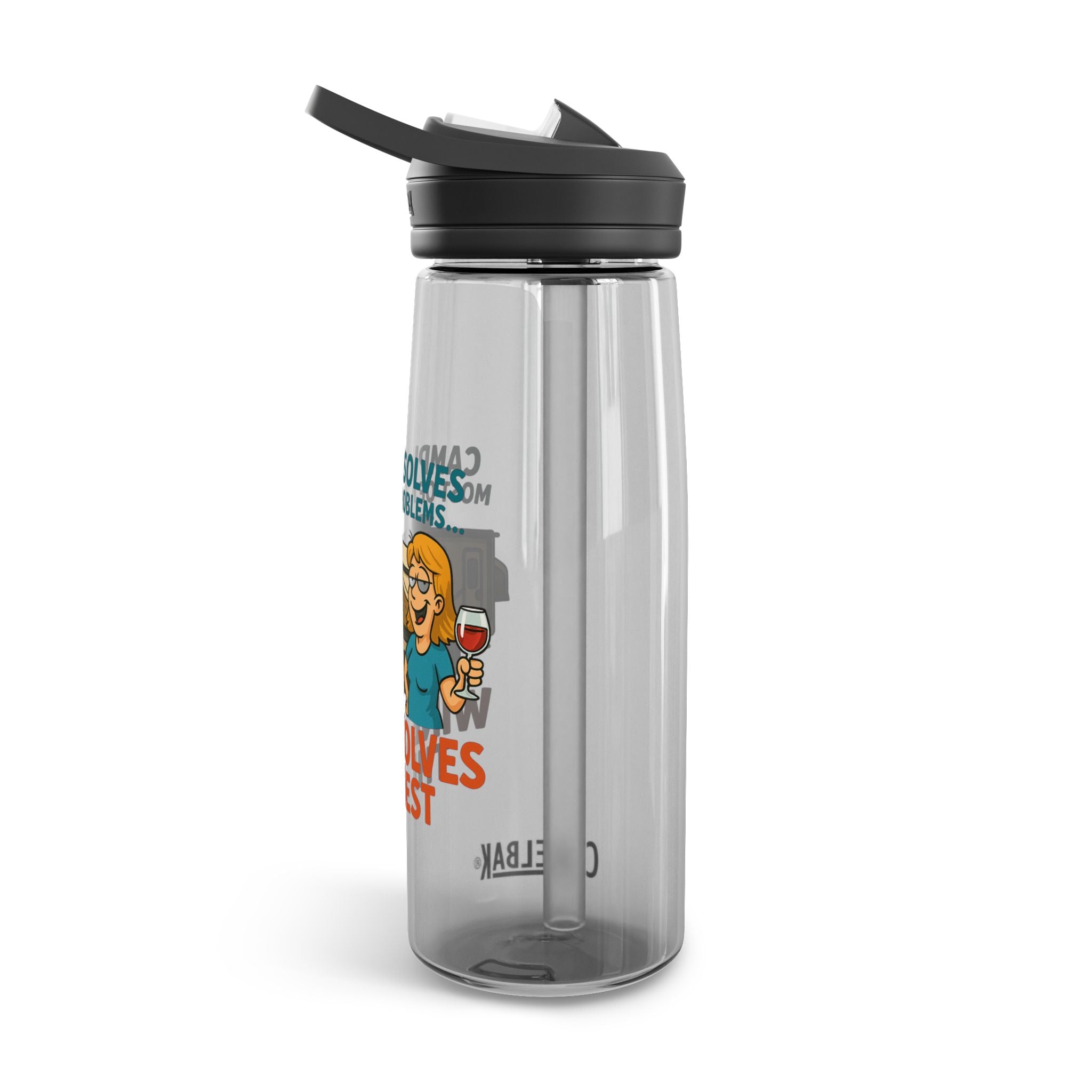Camping Water Bottle with Fun Quote | Travel Mug, Outdoor Gear, Gift for Campers, Hydration Bottle, Adventure Accessory