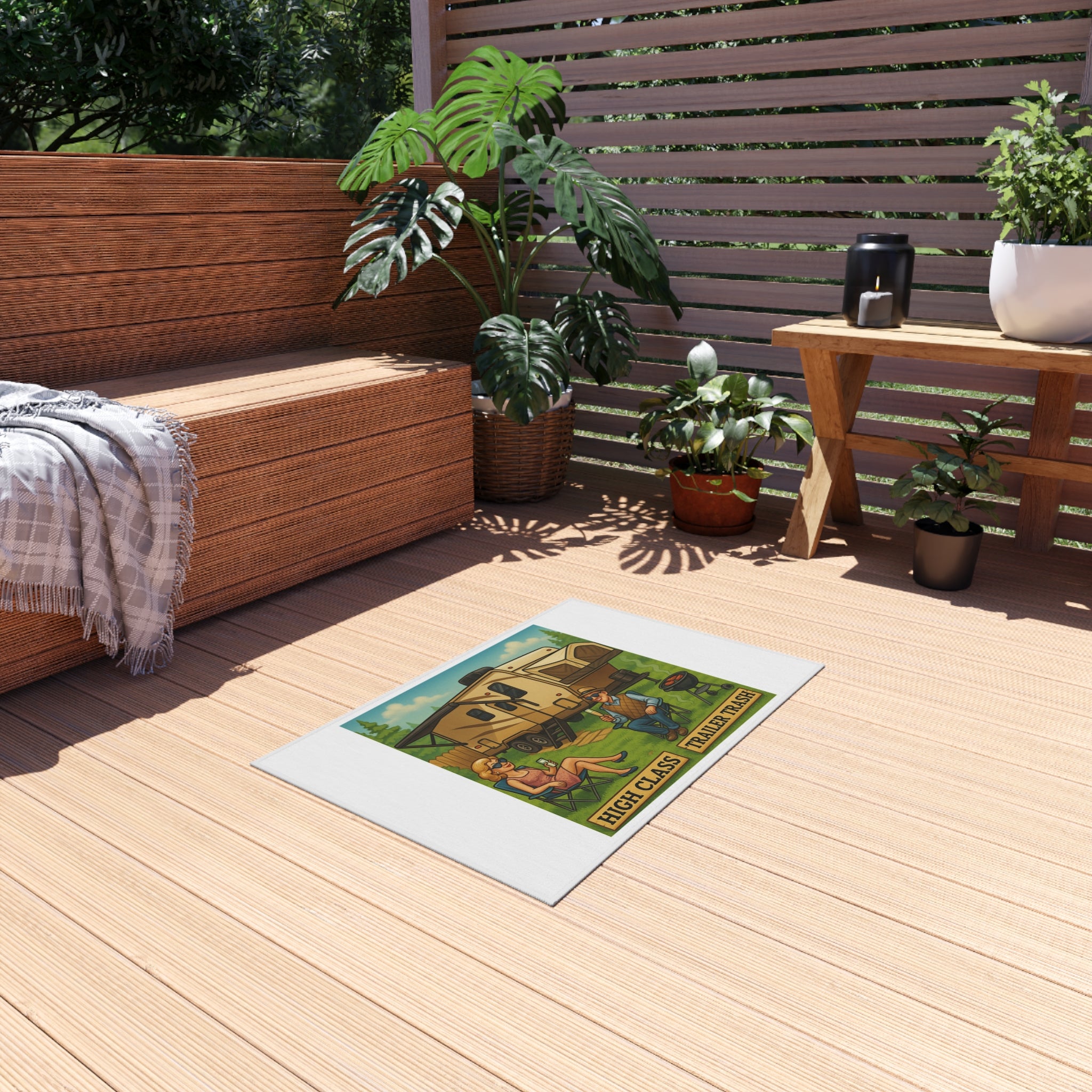 Fun High Class Trailer Trash Outdoor Rug