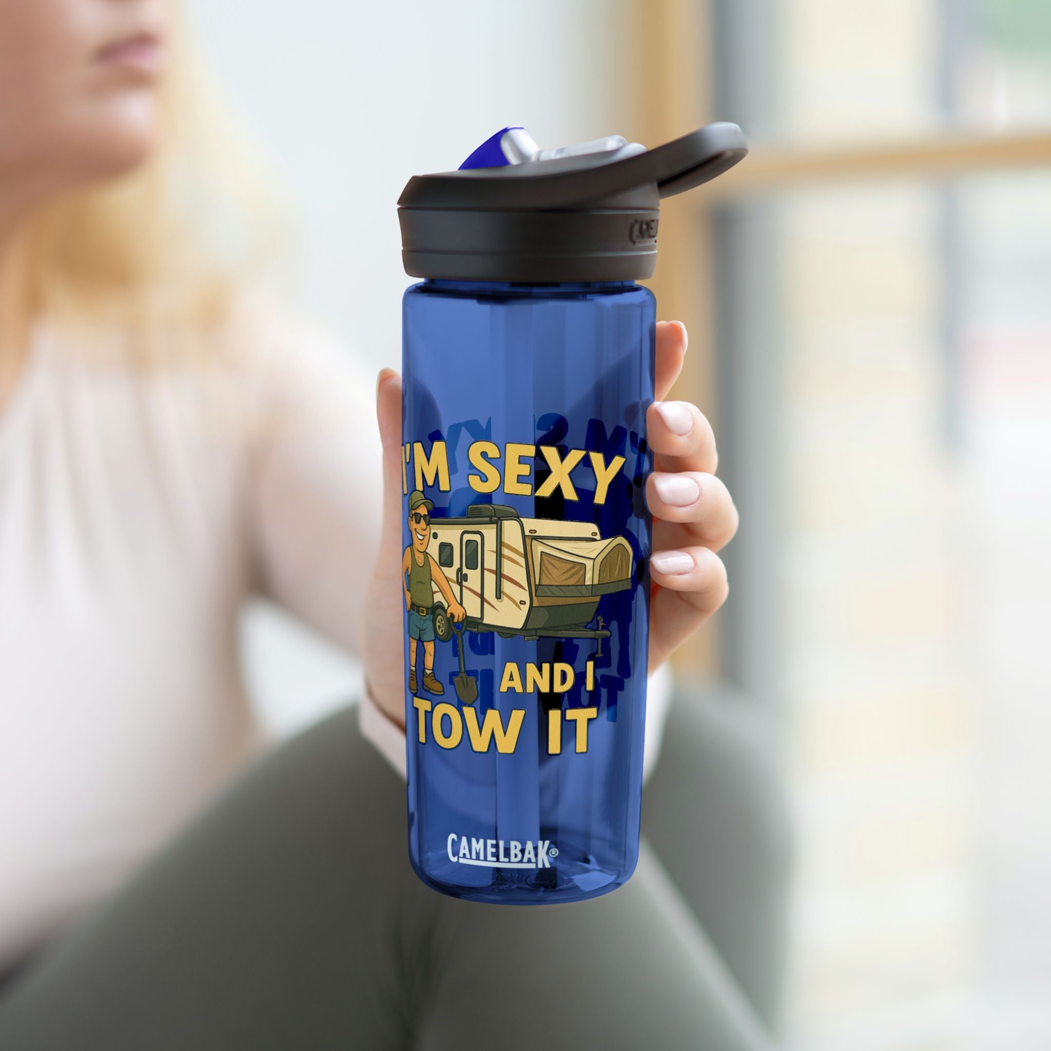 Funny Camper Water Bottle, 20oz/25oz, Outdoor Gear, Camping Gift, Humorous Hydration