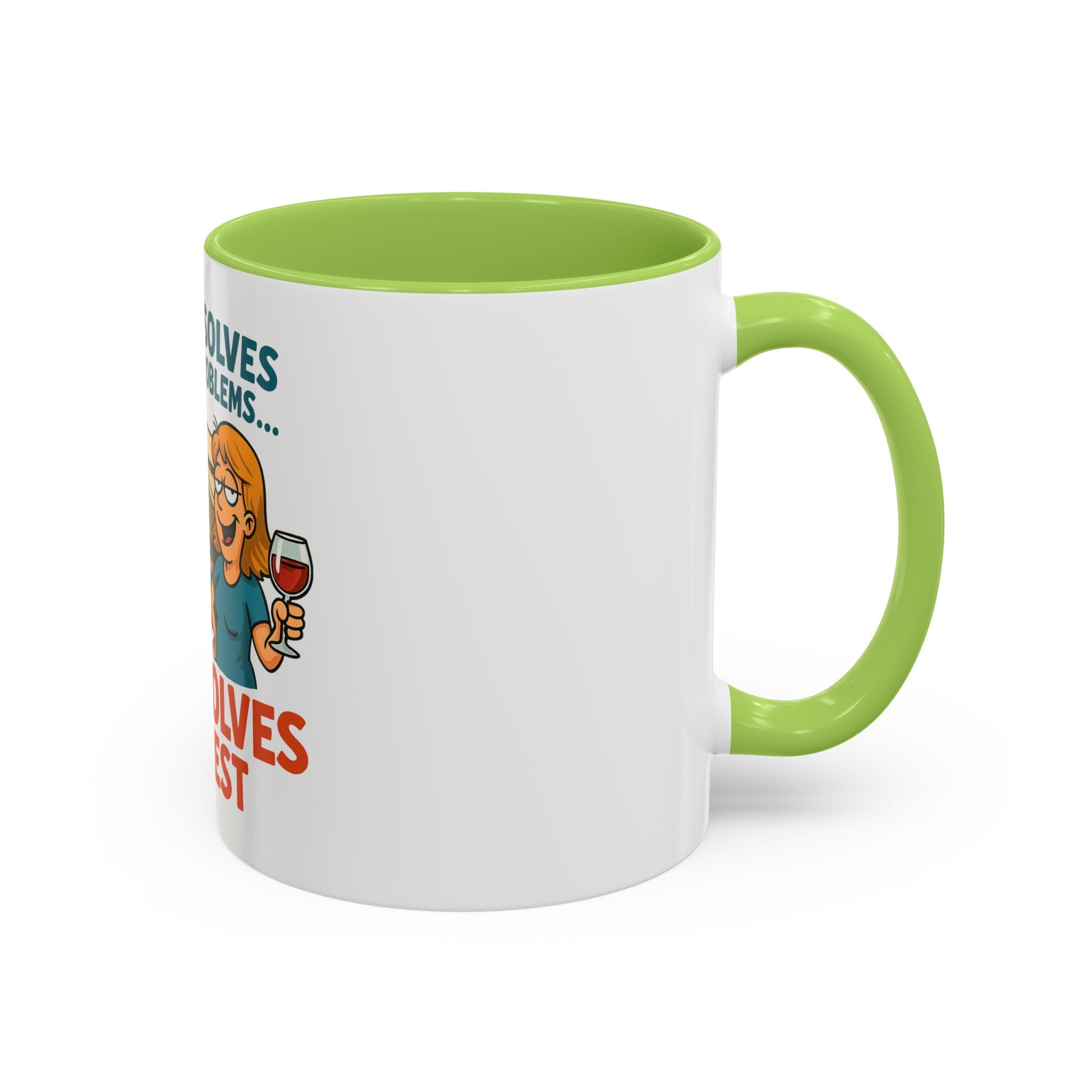 Camping Coffee Mug - Wine Solves the Rest - Fun Camper Mug for Nature Lovers, Gift for Adventurers, Travel Mug, Coffee Lover's Gift