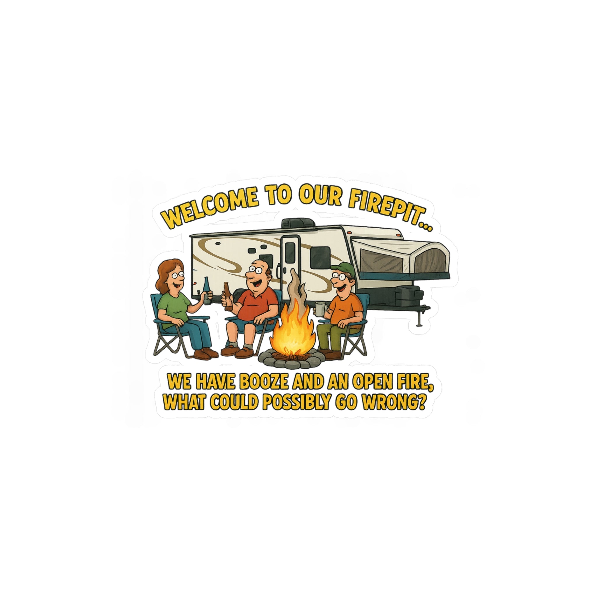 Cozy Campfire Vinyl Decal - Perfect for Outdoor Lovers, Stickers for Campers, Home Decor, Fun Gifts, Festivals