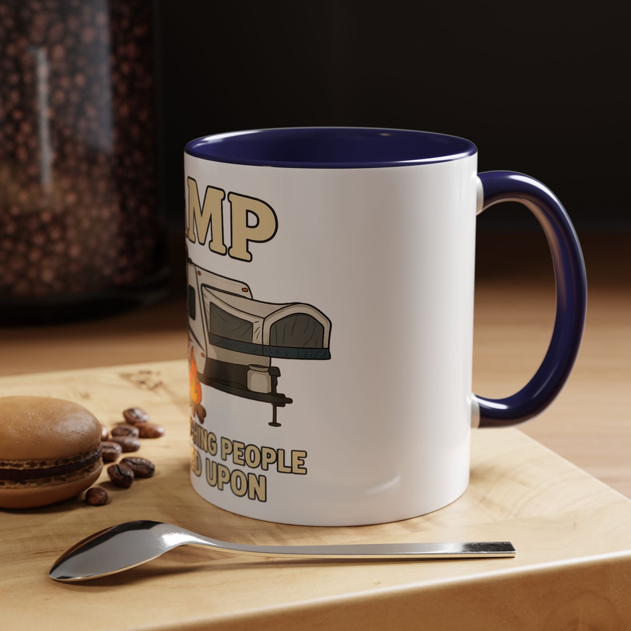 Camping Humor Coffee Mug - I Camp Because Punching People is Frowned Upon