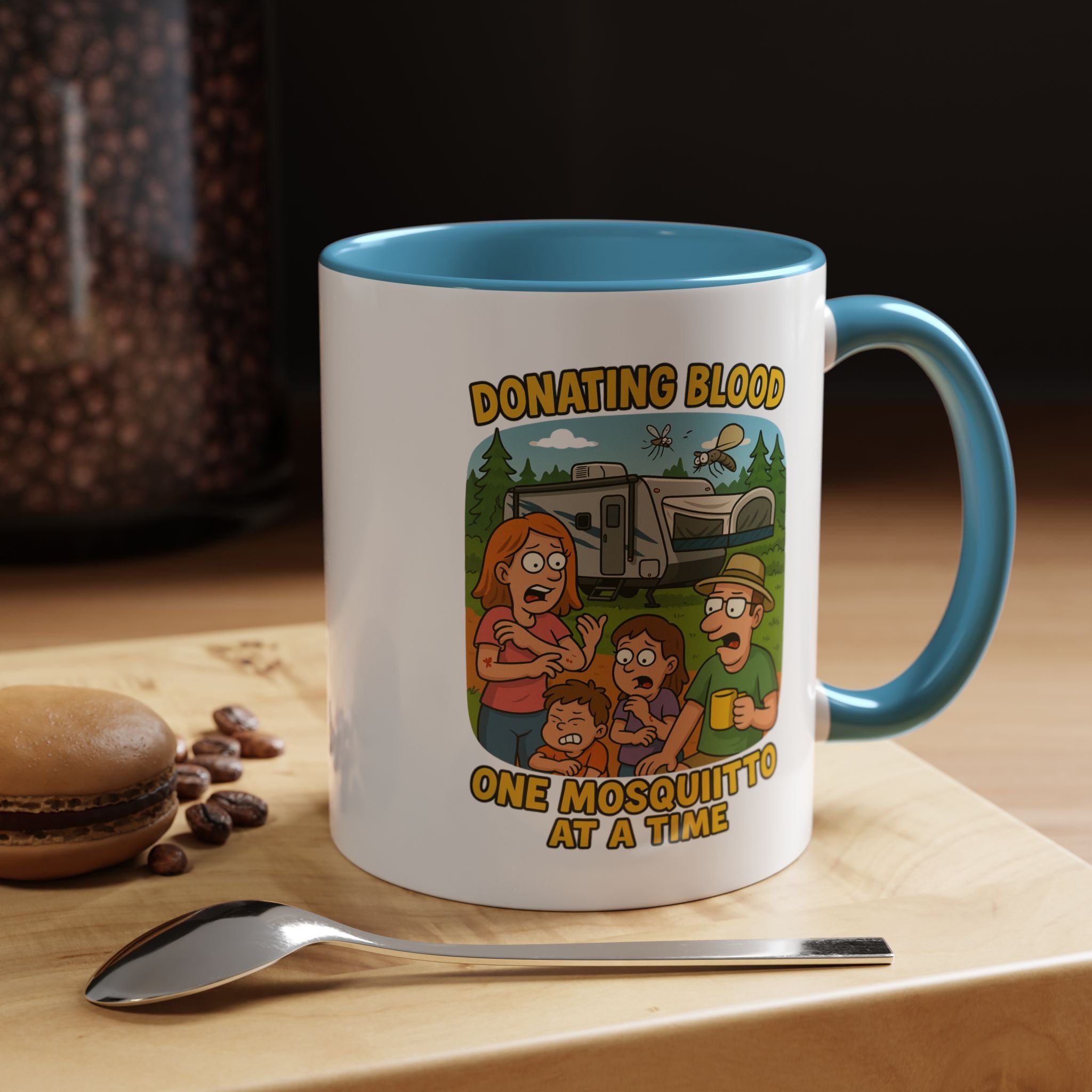 Donating Blood Coffee Mug with Fun Cartoon Design, Unique Gift for Nurses, Healthcare Workers, Humorous Office Mug, Blood Donation Awareness