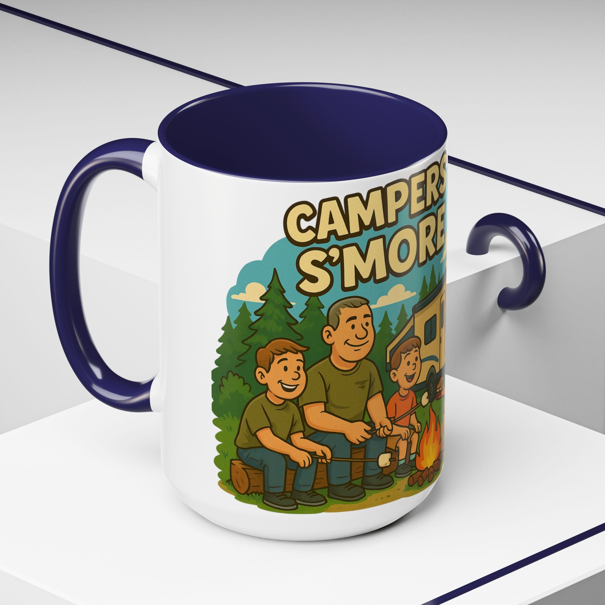 Campfire Adventure Mug - 'Campers Have S'more Fun', Outdoor Coffee Cup for Camping Lovers, Gifts for Nature Enthusiasts, S'mores Jokes