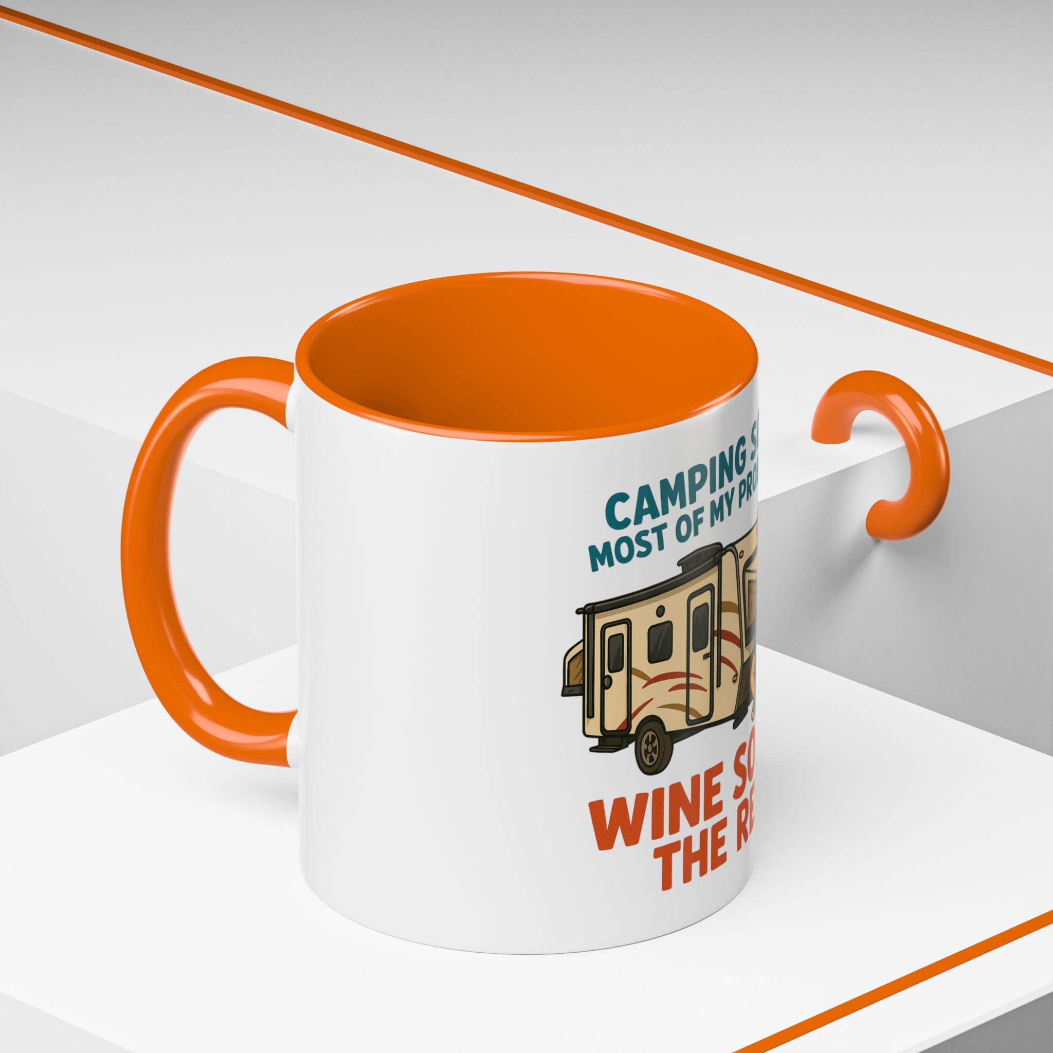 Camping Coffee Mug - Wine Solves the Rest - Fun Camper Mug for Nature Lovers, Gift for Adventurers, Travel Mug, Coffee Lover's Gift