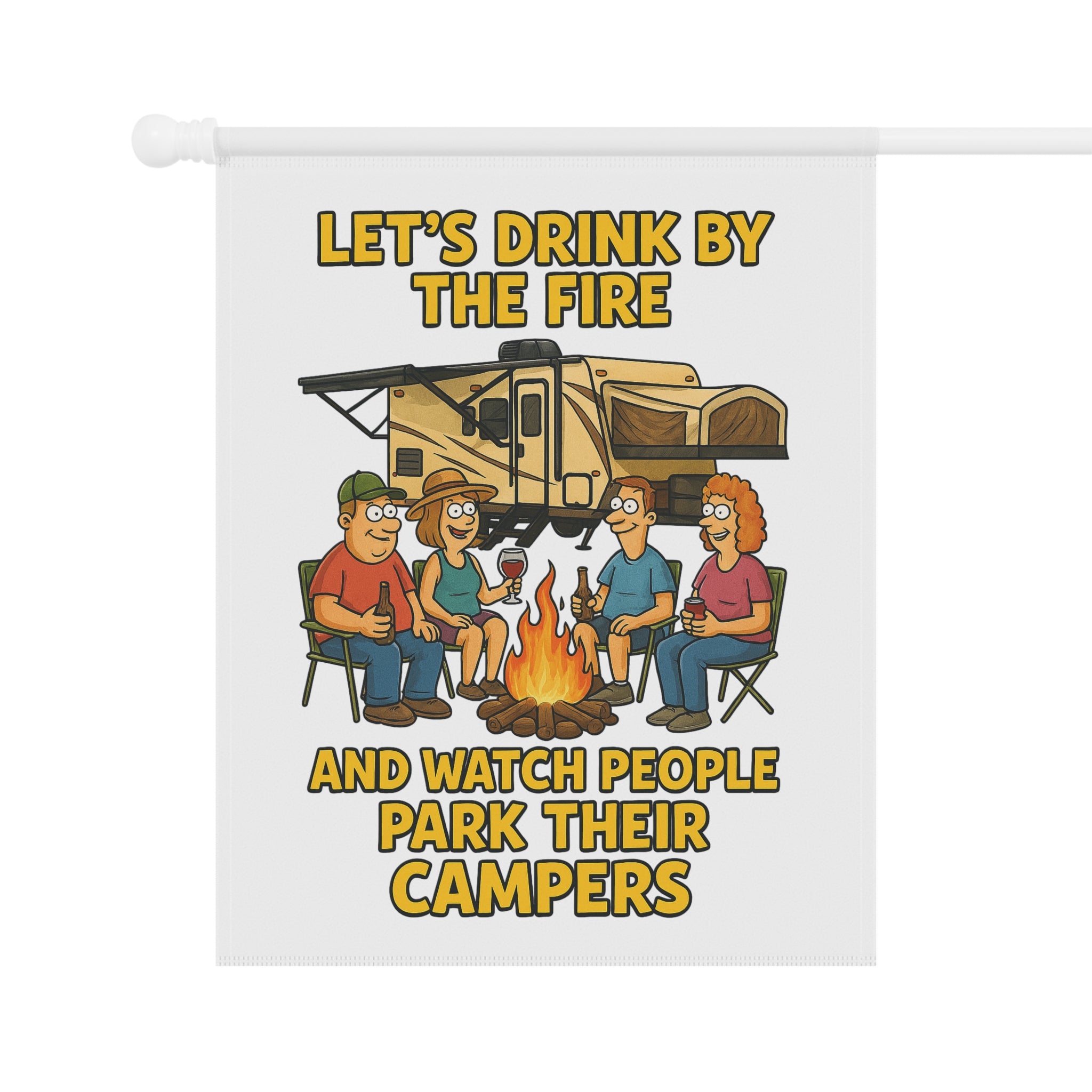 Camping Vibes Banner: Fun Outdoor Decor, RV Enthusiasts, Fire Pit Gatherings, Garden Flag, Patio Decoration