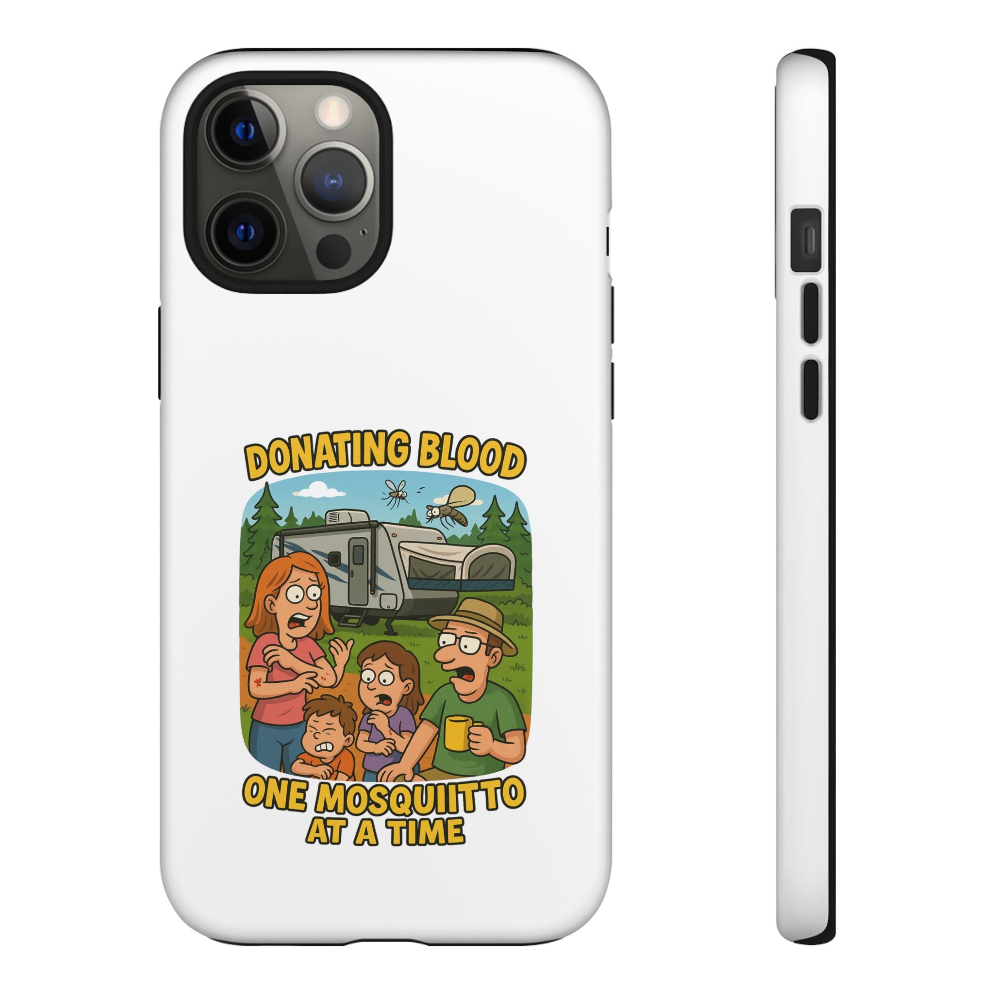 Humorous Phone Case - Donating Blood Mosquito Design, Funny Gift for Nurses, Outdoor Lovers, Eco-Friendly Gift, Summer Fun