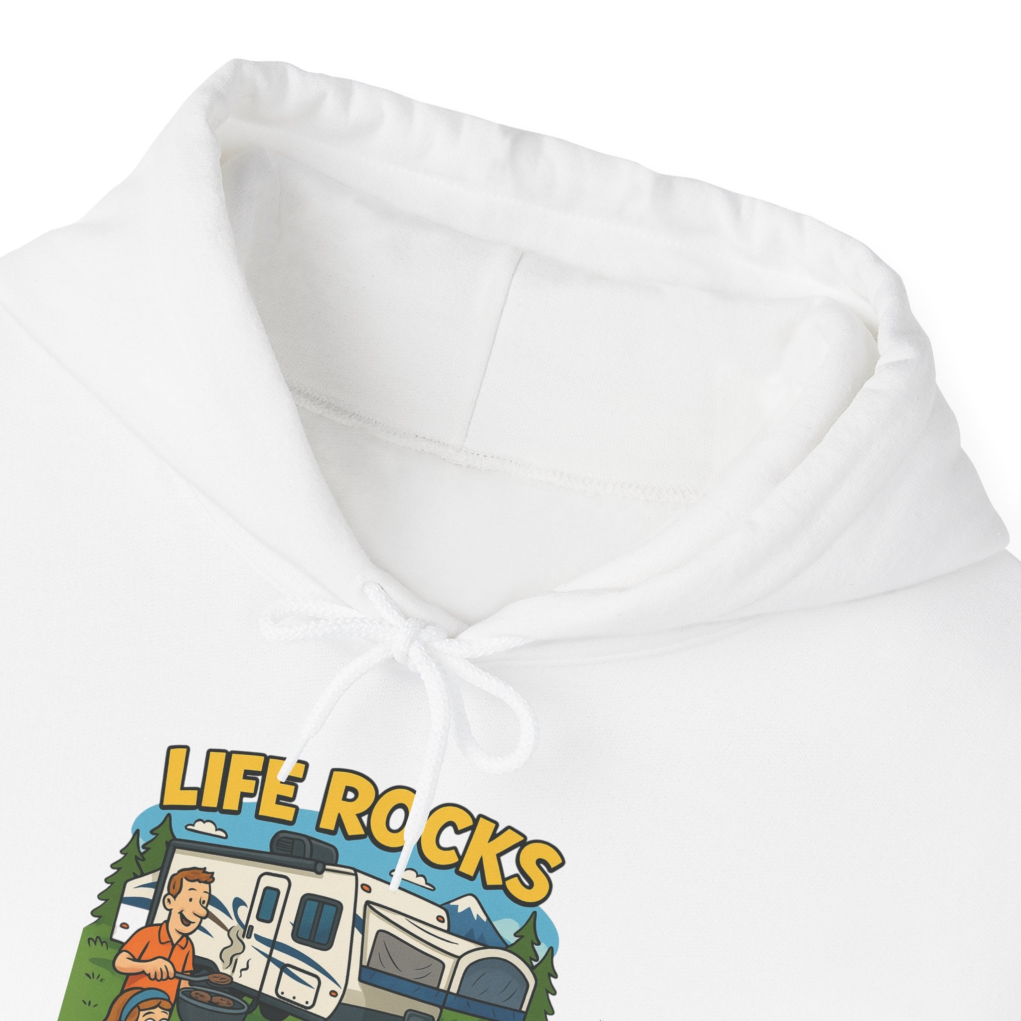 Campfire Adventure Hoodie with Retro Design, Cozy Gift for Outdoor Lovers, Perfect for Camping, Road Trips, and Casual Wear