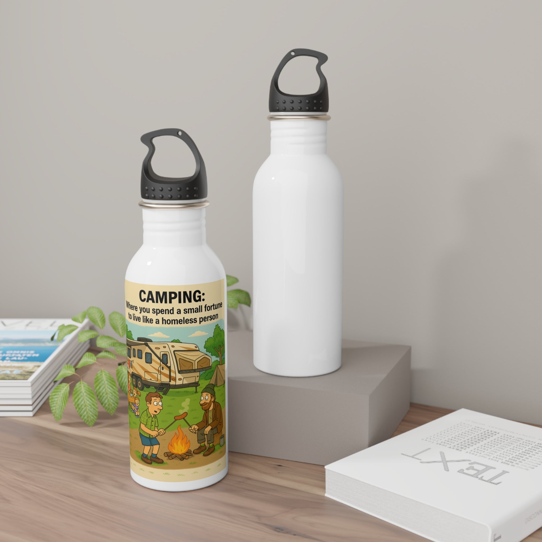 Camping Humor Stainless Steel Water Bottle | Outdoor Adventure, Gift for Campers, Travel Hydration, Hiking Essentials, Unique Camping Gift