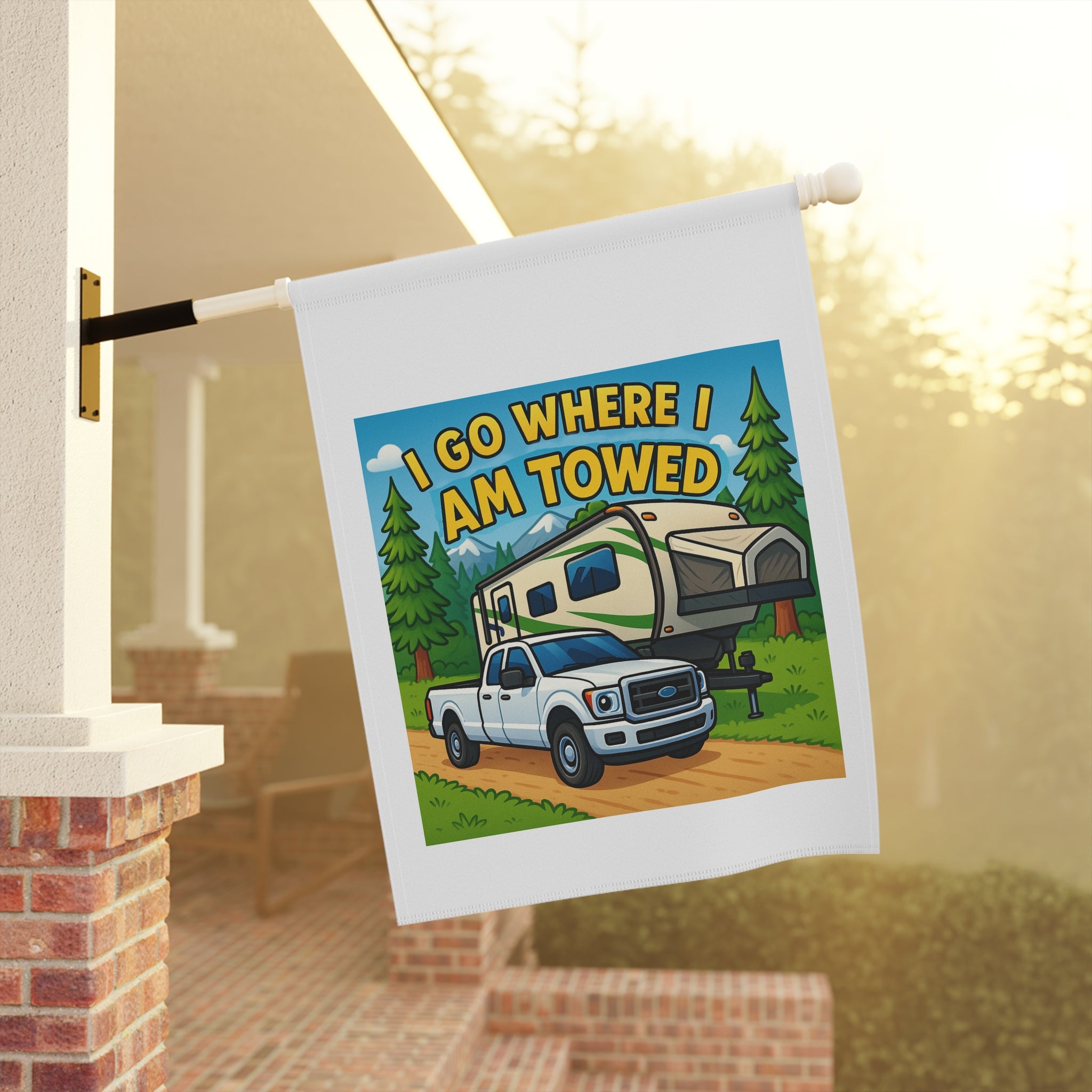 Travel Trailer Banner, RV Garden Decor, Camping Flag, Adventure Home Sign, Outdoor Decoration, Motorhome Gift