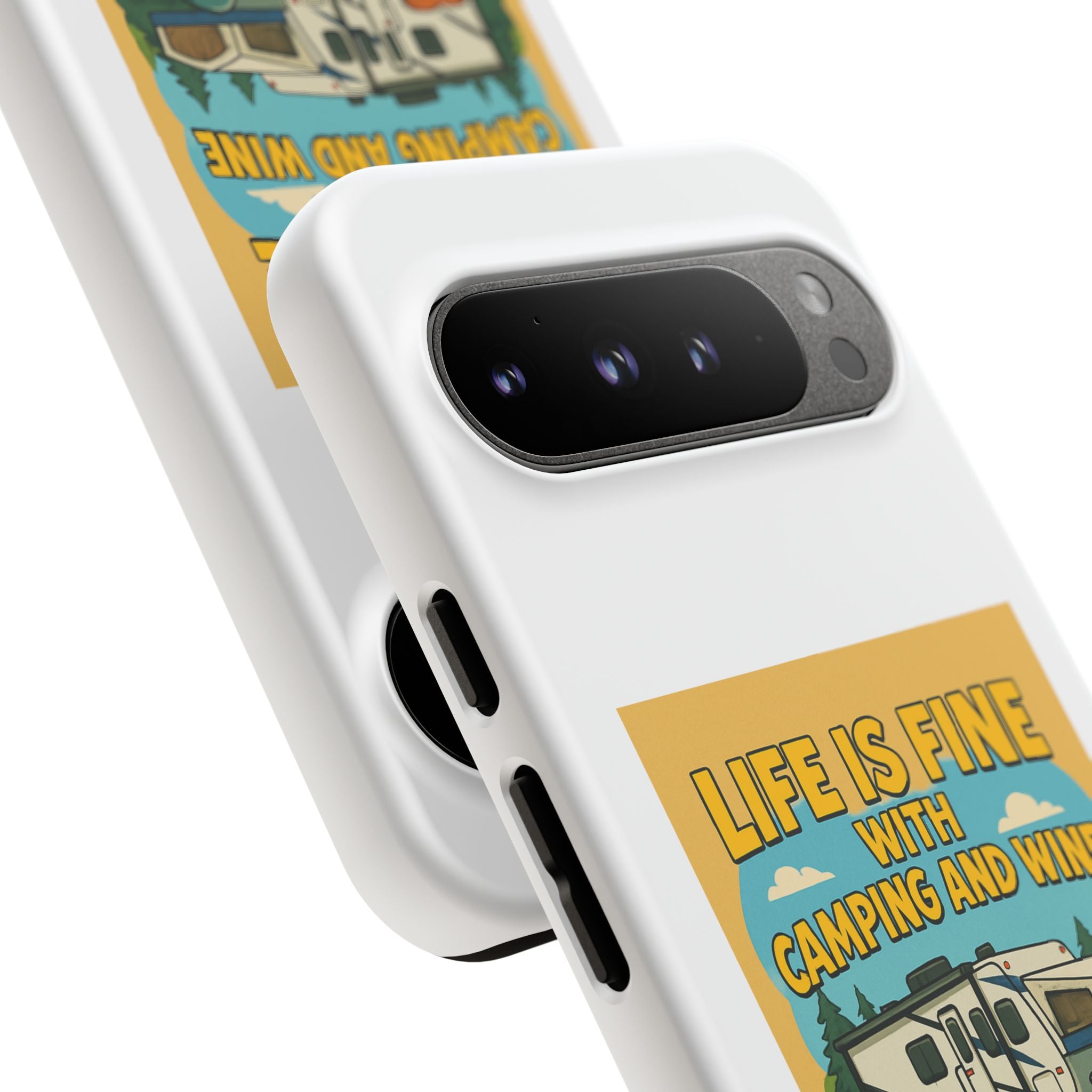 Camping & Wine Phone Case, Outdoor Adventure Accessory, Fun Gift for Campers, Summer Travel Essential, RV Lover Present