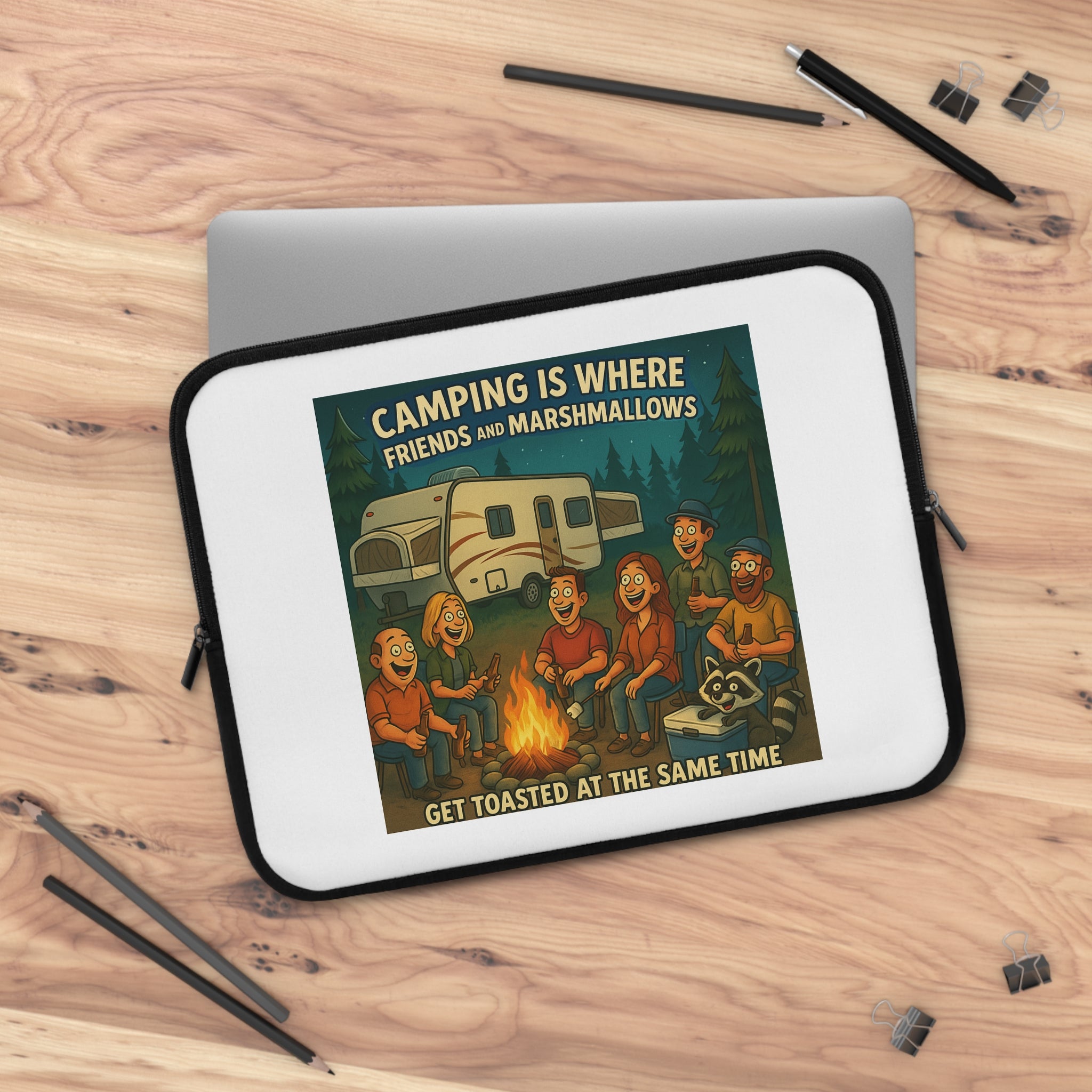 Camping-Themed Laptop Sleeve, Perfect for Nature Lovers, Get Toasted at the Same Time, Ideal Gift for Campers, Outdoor Enthusiasts, [...]
