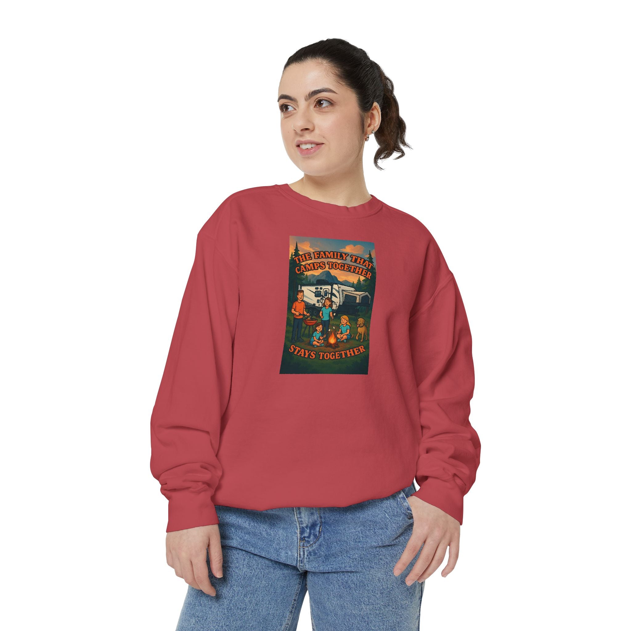Cozy Unisex Garment-Dyed Sweatshirt with Retro Design, Perfect for Relaxing, Gift for Friends, Casual Wear, Fall Fashion, Warm Layer