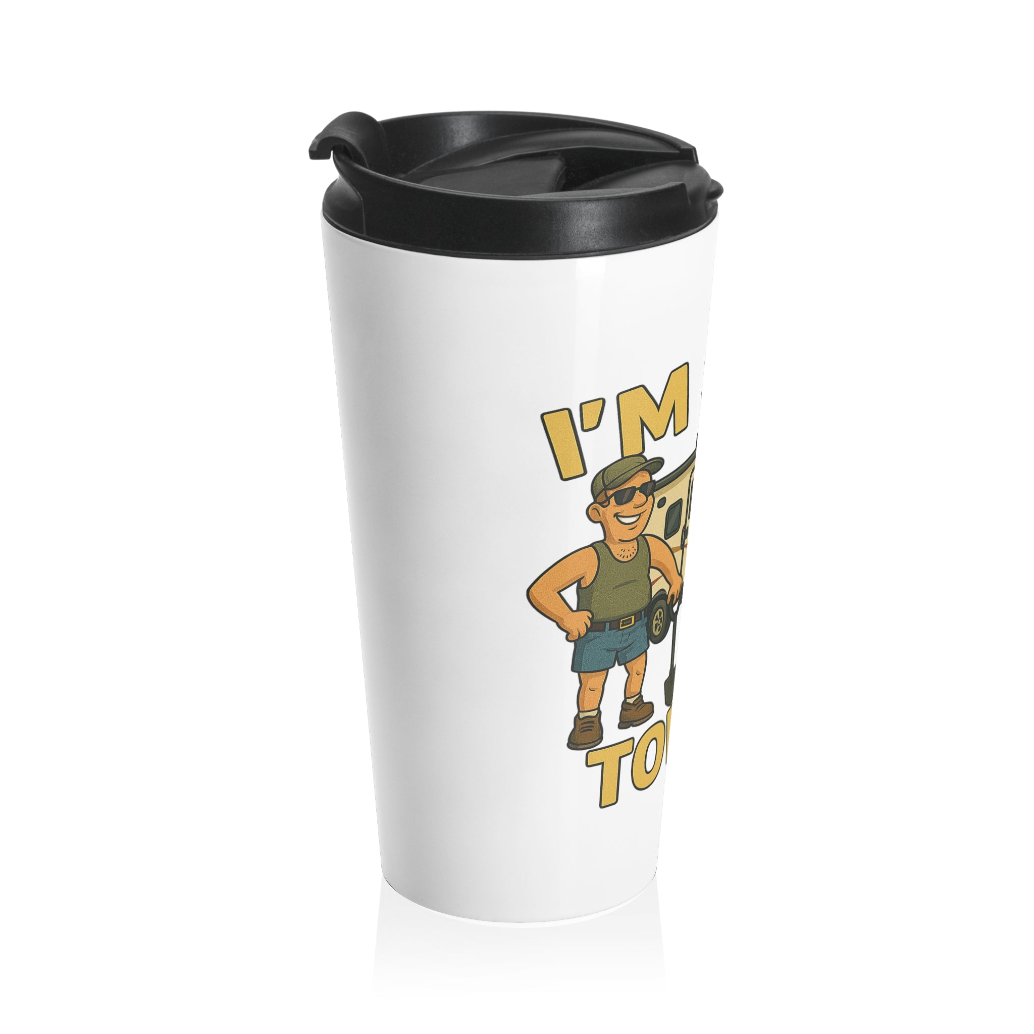 Funny Camping Travel Mug - "I'm Sexy and I Tow It" - Gift for RV Lovers, Road Trip Accessory, Camping Humor, Stainless Steel Travel Cup
