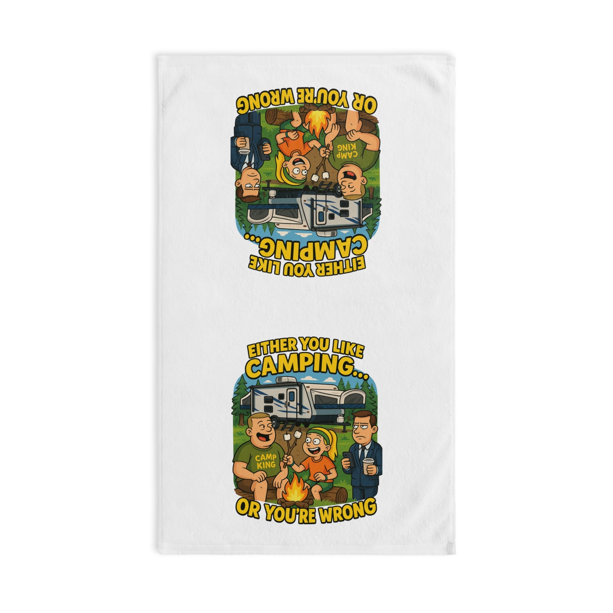 Camping-Themed Hand Towel: Either You Like Camping or You're Wrong