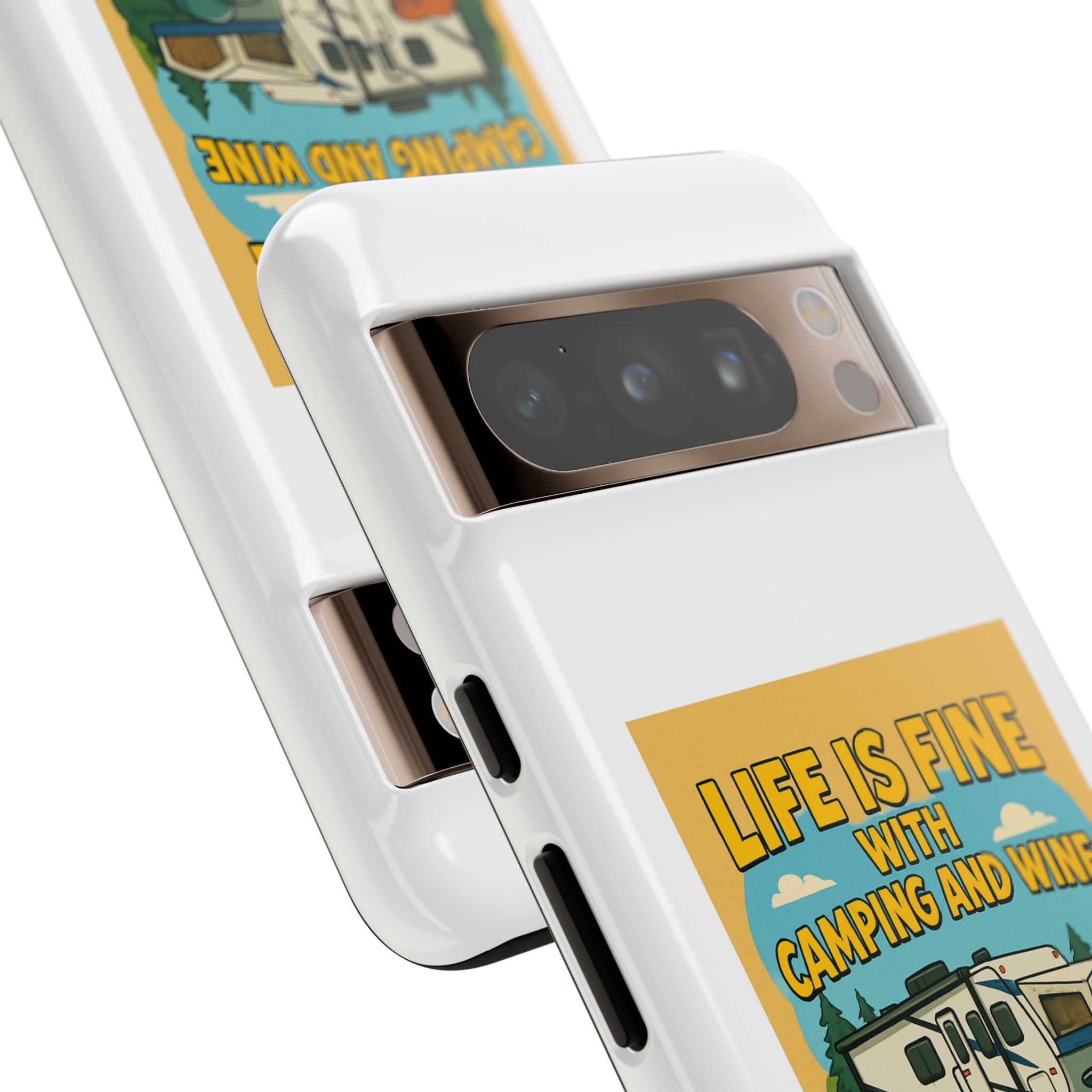 Camping & Wine Phone Case, Outdoor Adventure Accessory, Fun Gift for Campers, Summer Travel Essential, RV Lover Present