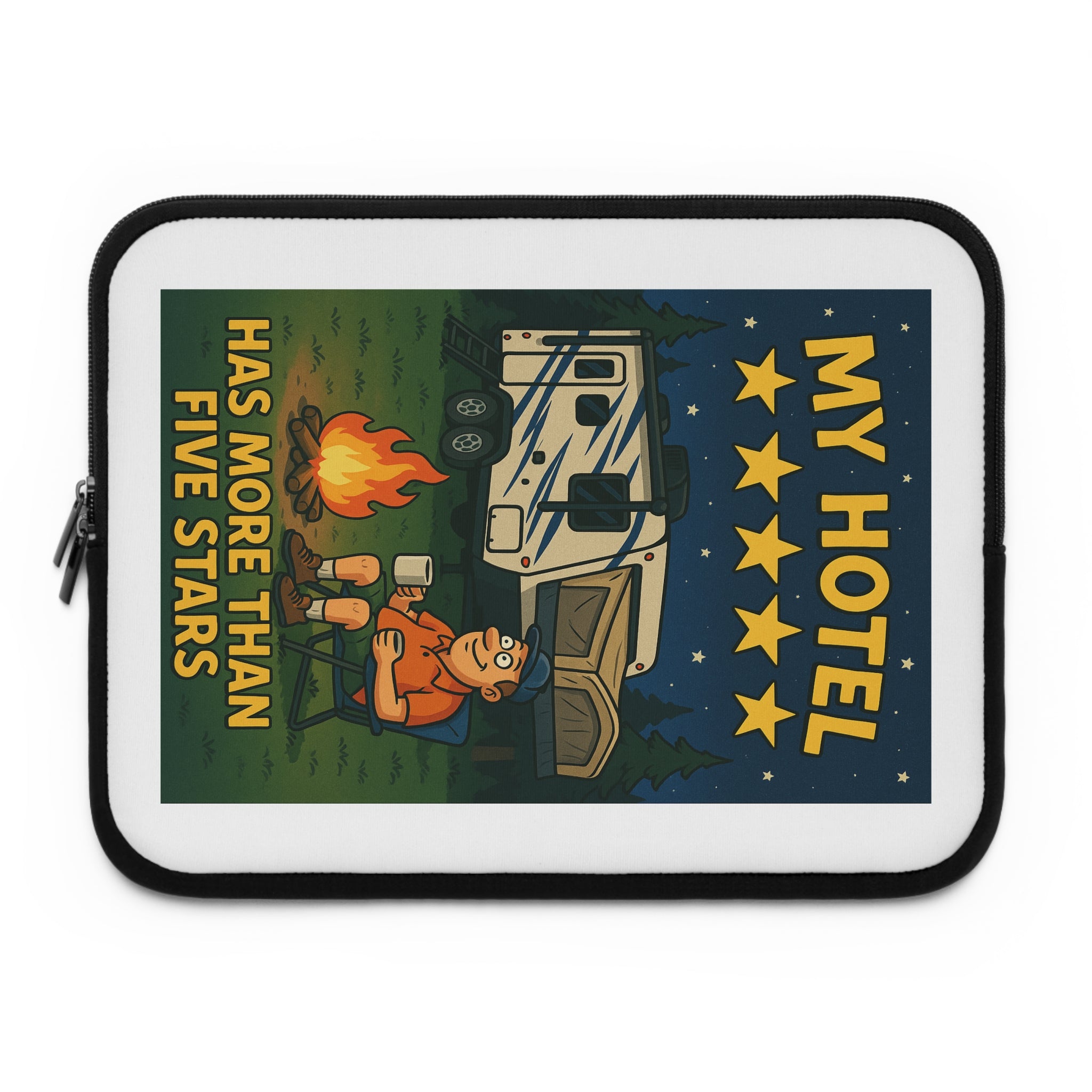 Camping-Themed Laptop Sleeve, Great for Outdoor Lovers, Travel Gift, Eco-Friendly, Tech Accessory