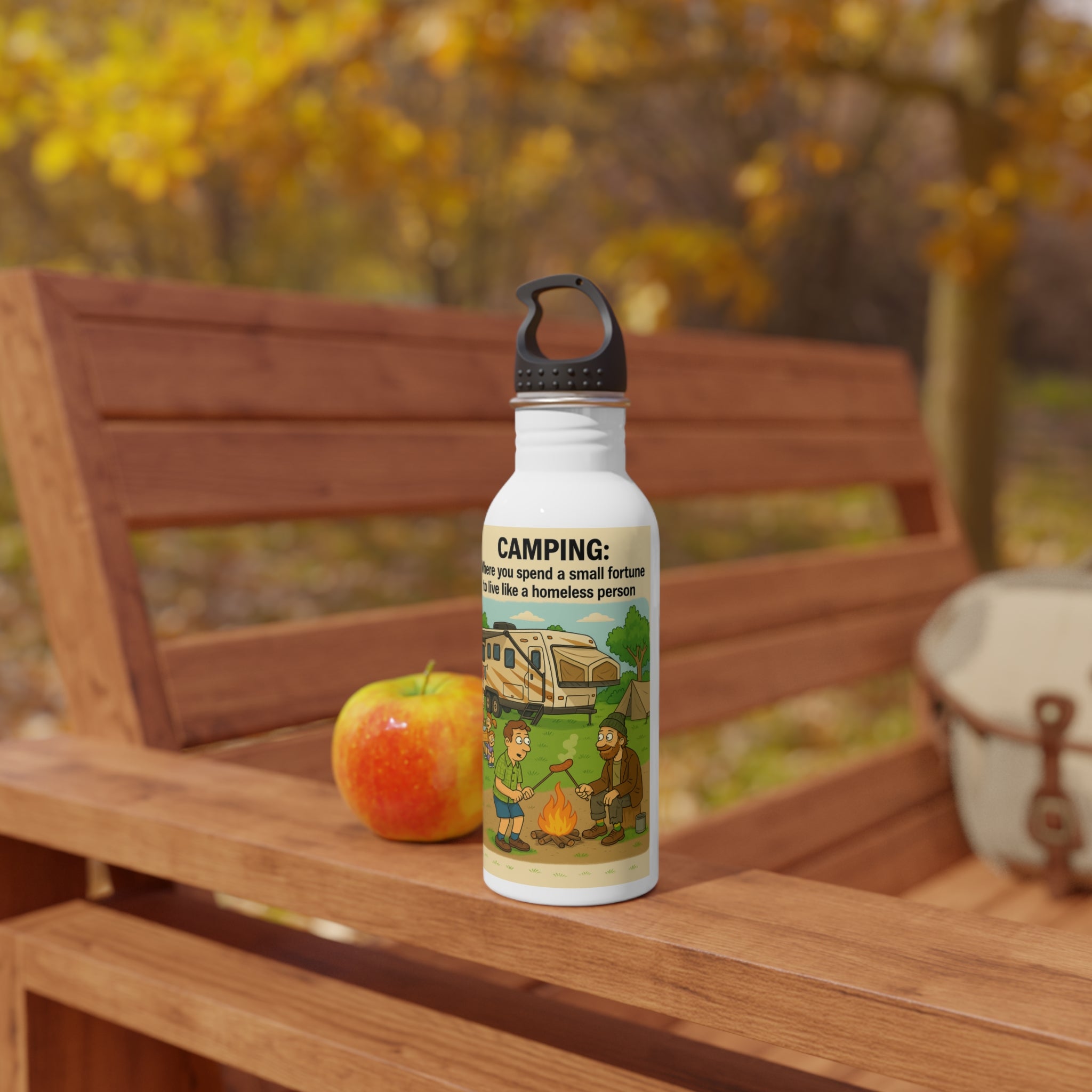Camping Humor Stainless Steel Water Bottle | Outdoor Adventure, Gift for Campers, Travel Hydration, Hiking Essentials, Unique Camping Gift