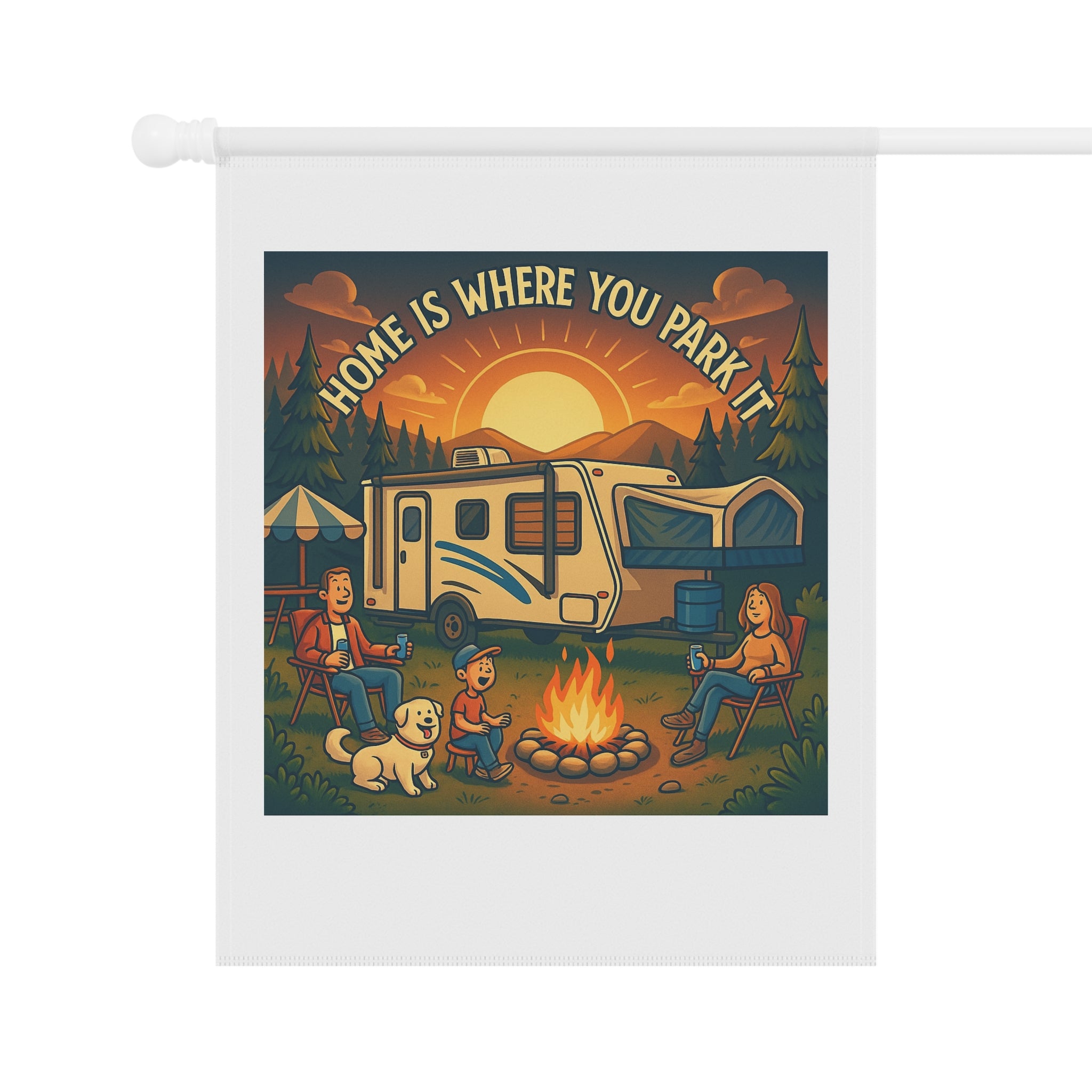 Cozy Camping Banner, Home Decor, Garden Flag, RV Life Decoration, Outdoor Welcome Sign, Camping Lovers Gift