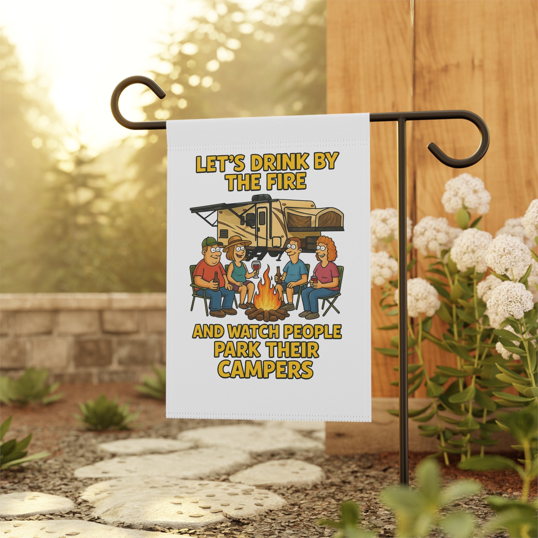 Camping Vibes Banner: Fun Outdoor Decor, RV Enthusiasts, Fire Pit Gatherings, Garden Flag, Patio Decoration