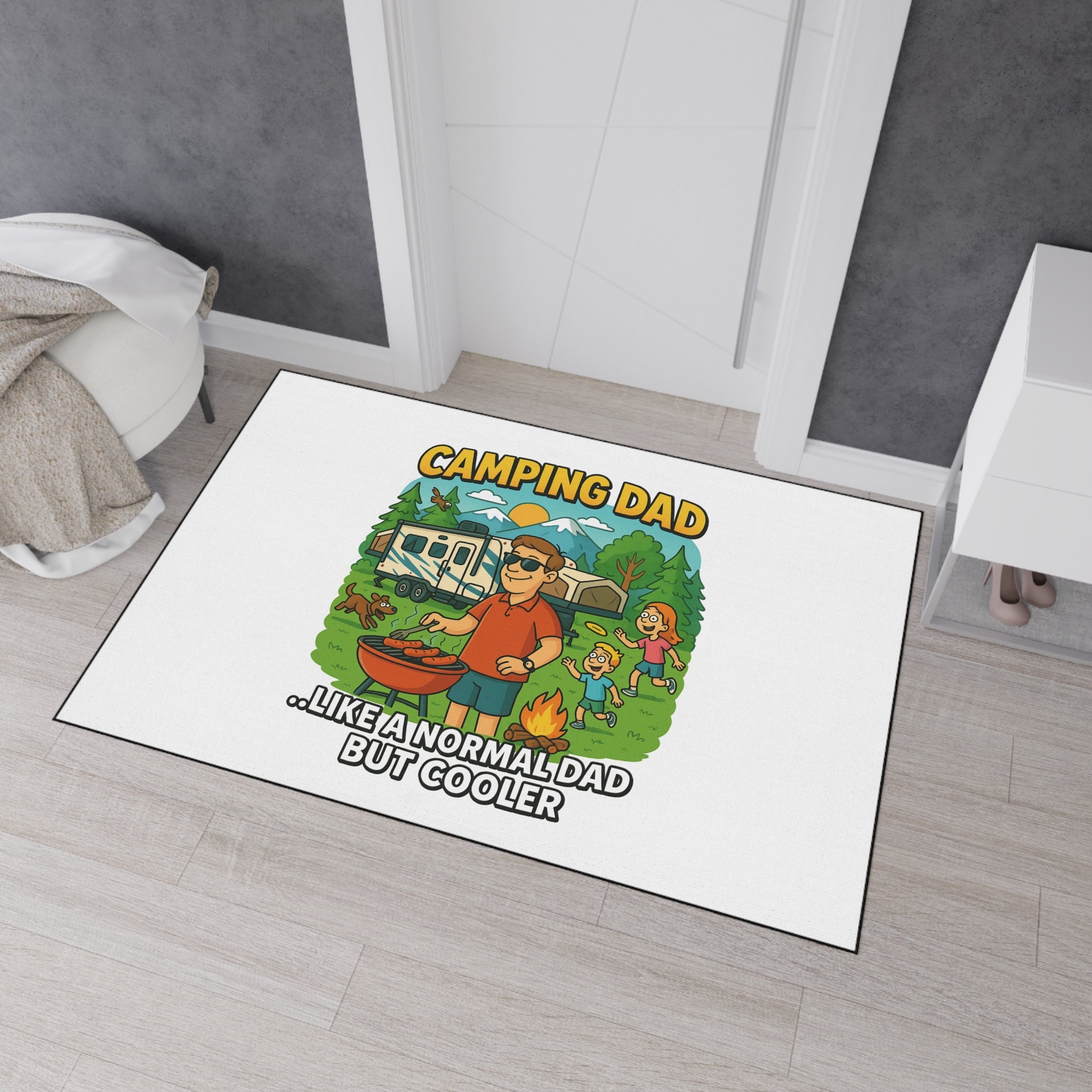 Camping Dad Heavy Duty Floor Mat - Fun Outdoor BBQ Decor