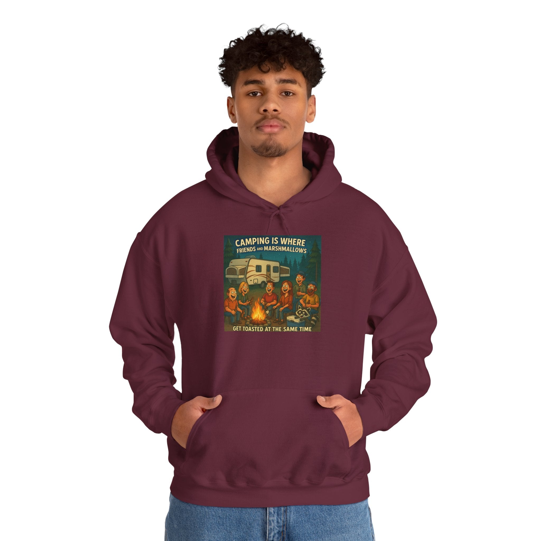 Vintage Camping Unisex Hooded Sweatshirt - Cozy Outdoor Lover Gift, Great for Campfire Nights, Adventure Apparel
