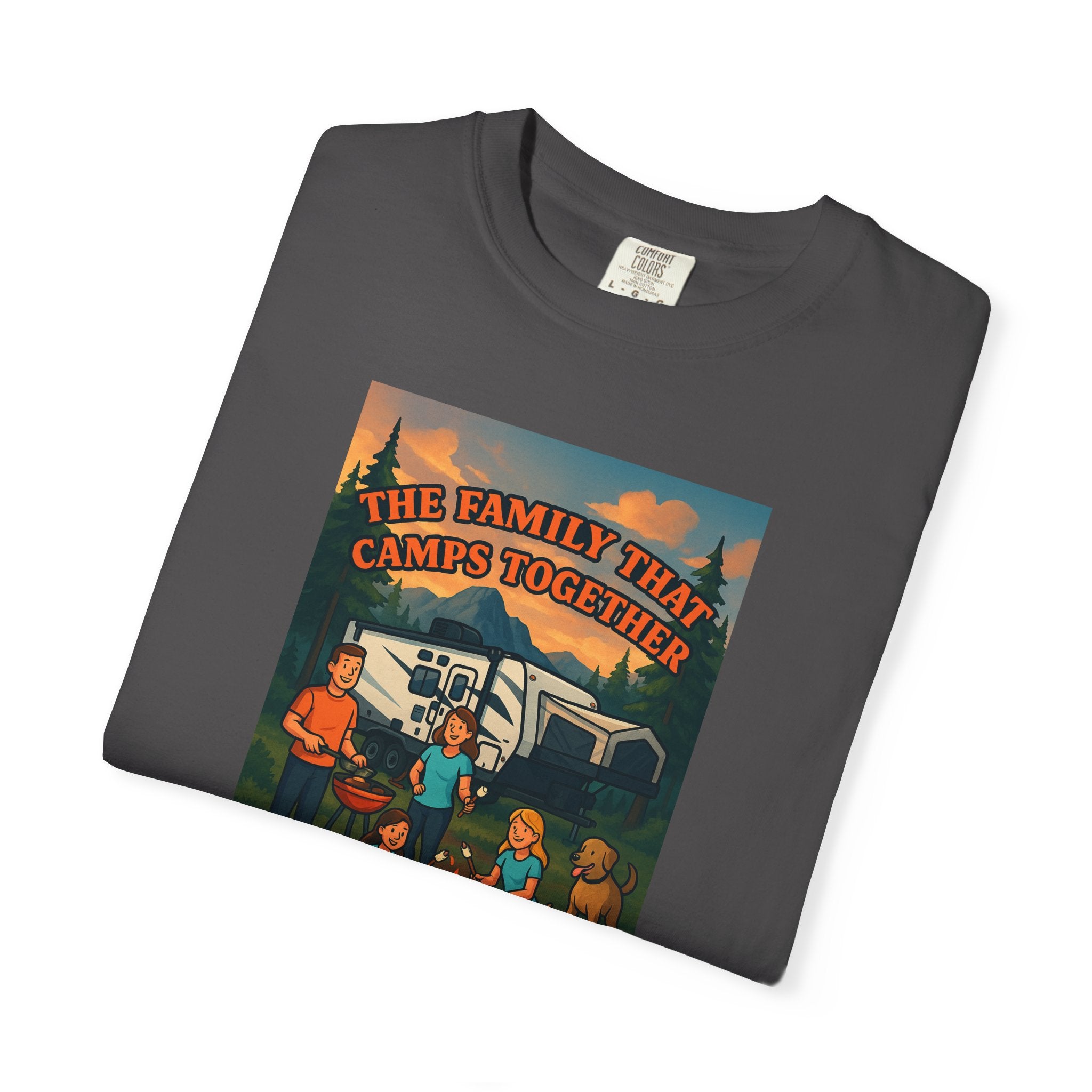 Family Camping T-shirt, Casual Outdoor Tee, Perfect for Family Gatherings, Summer Camp, Gift for Outdoor Lovers, Relaxed Fit Tee