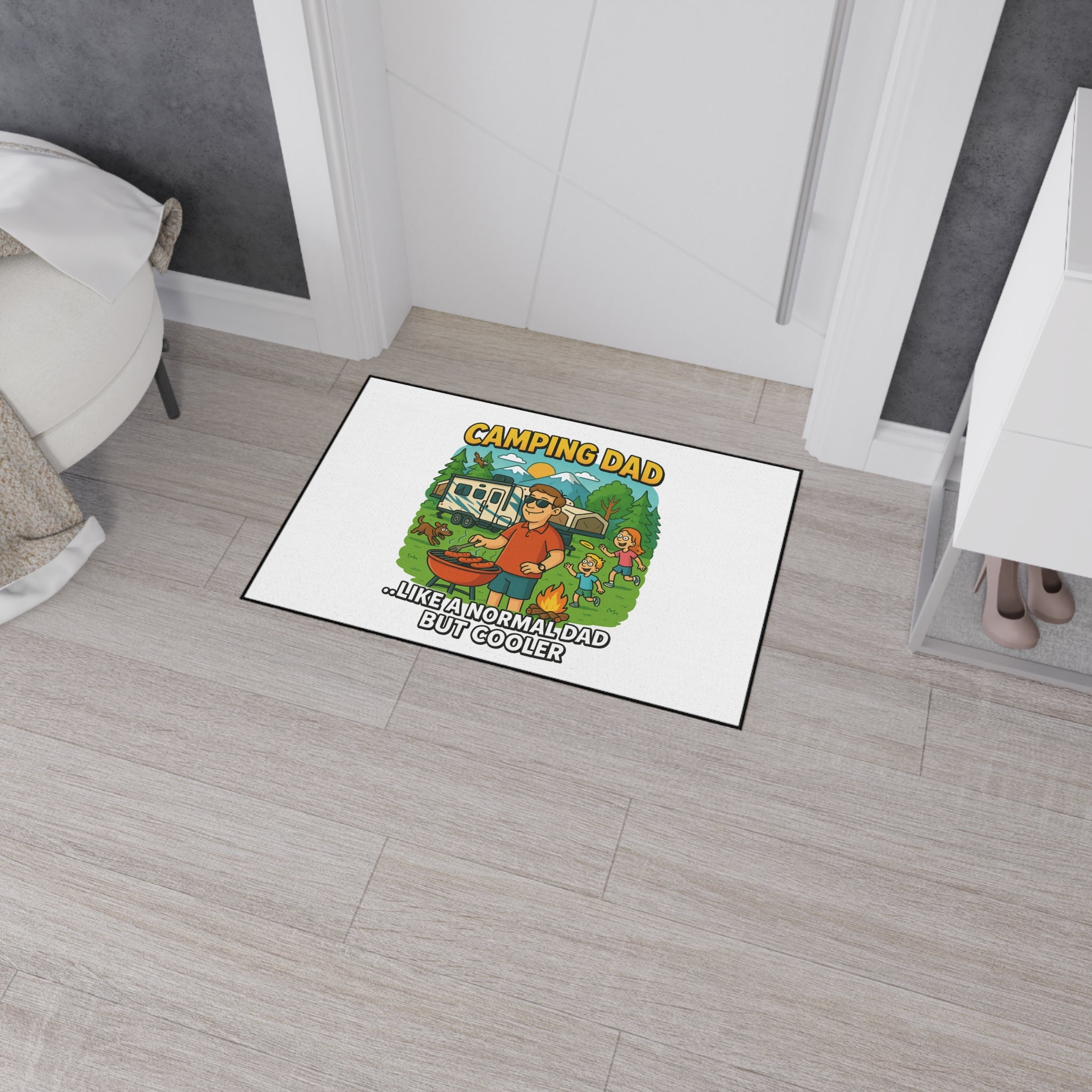 Camping Dad Heavy Duty Floor Mat - Fun Outdoor BBQ Decor