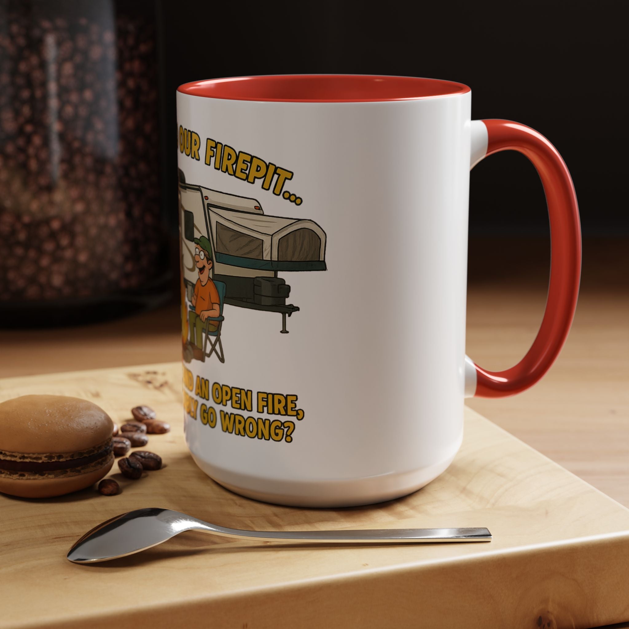 Cozy Firepit Mug | Ideal for Camping Lovers, Humorous Coffee Gifts, Outdoor Gatherings, Funny Kitchen Decor, Welcome Party Accessories