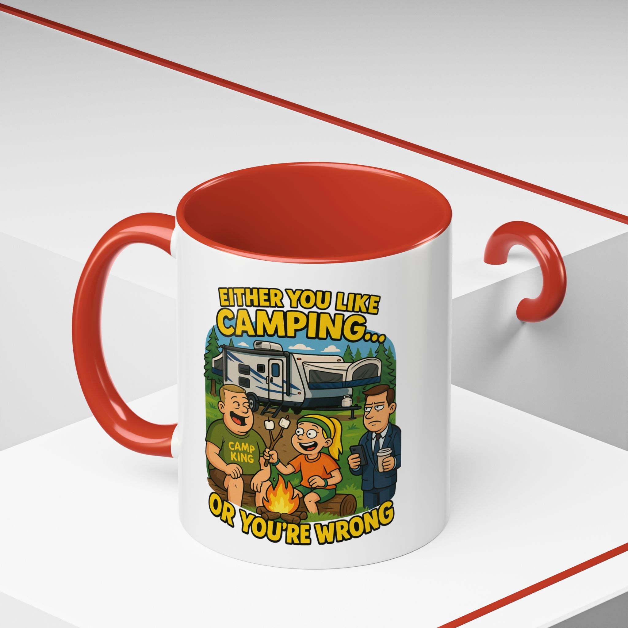 Camping Lovers Accent Coffee Mug - 11 or 15oz - Humorous Gift for Outdoor Enthusiasts