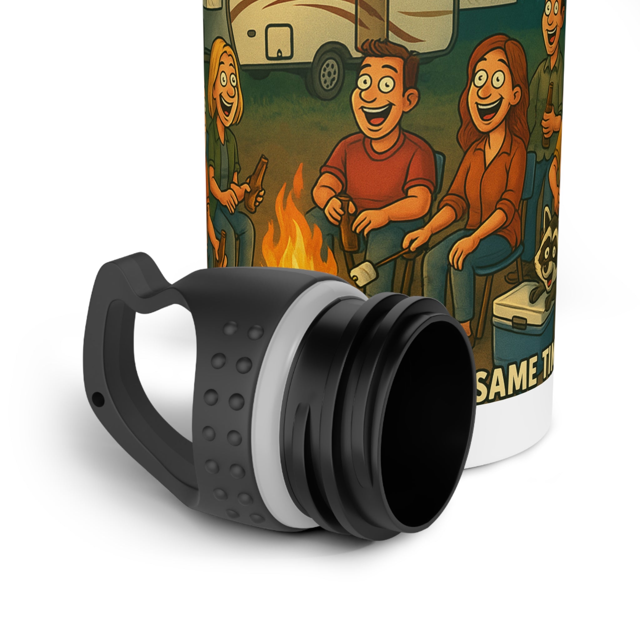 Camping Friends Stainless Steel Water Bottle, Adventure Hydration Flask, Outdoor Enthusiast Gift, Travel Water Bottle, Unique Campfire [...]