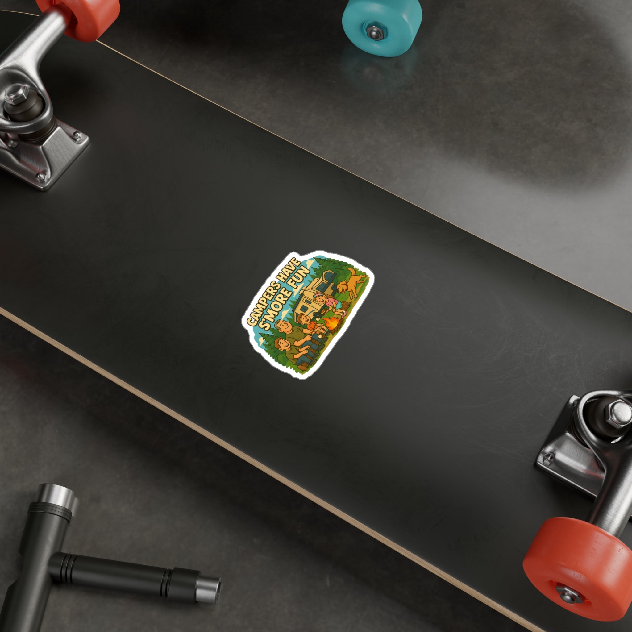Campfire Family Fun Vinyl Decals | Camping Decor for Adventurers, Stickers for Water Bottles, Laptops, RVs and More